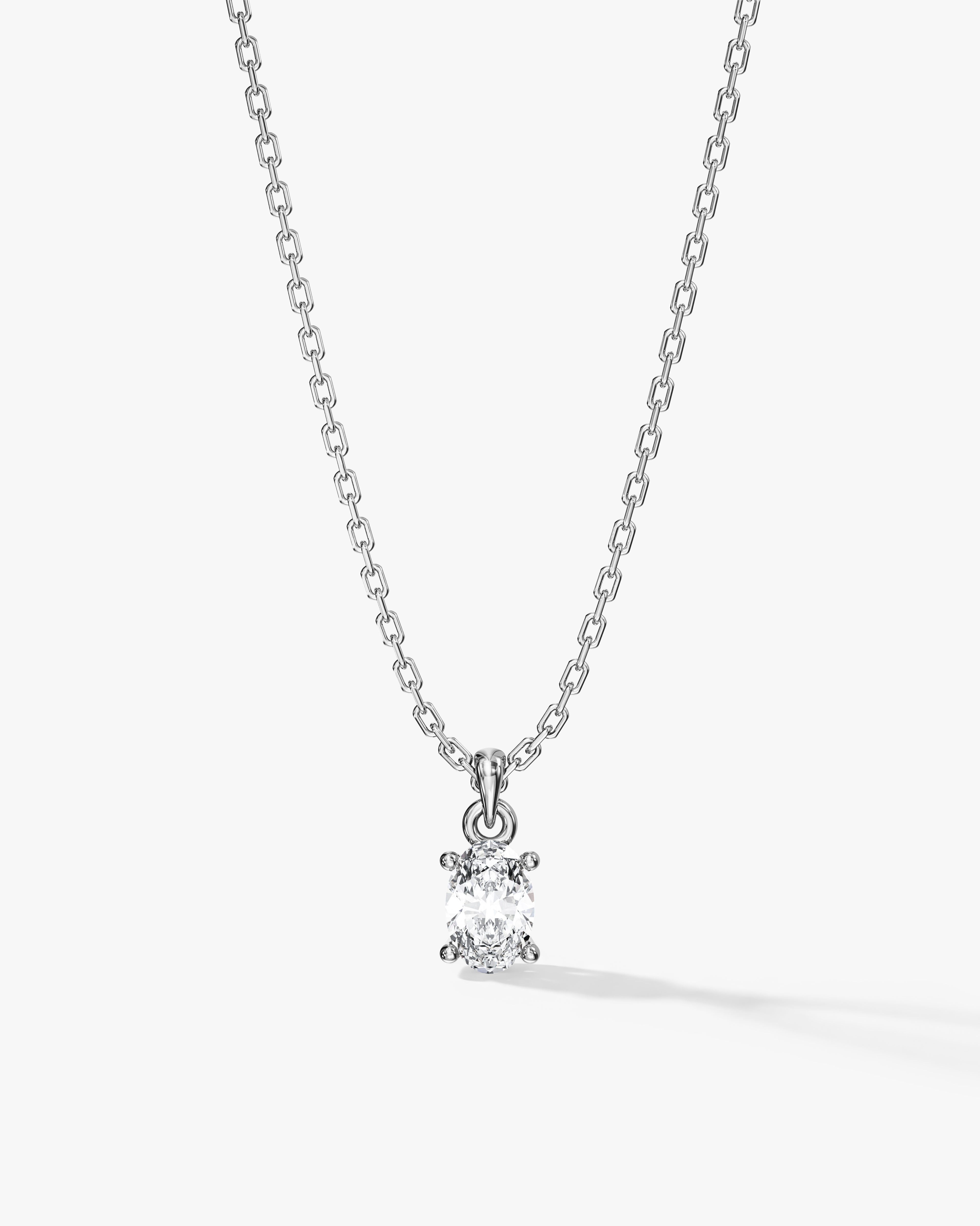 Oval Cut Solitaire Pendant (0.50 CT)