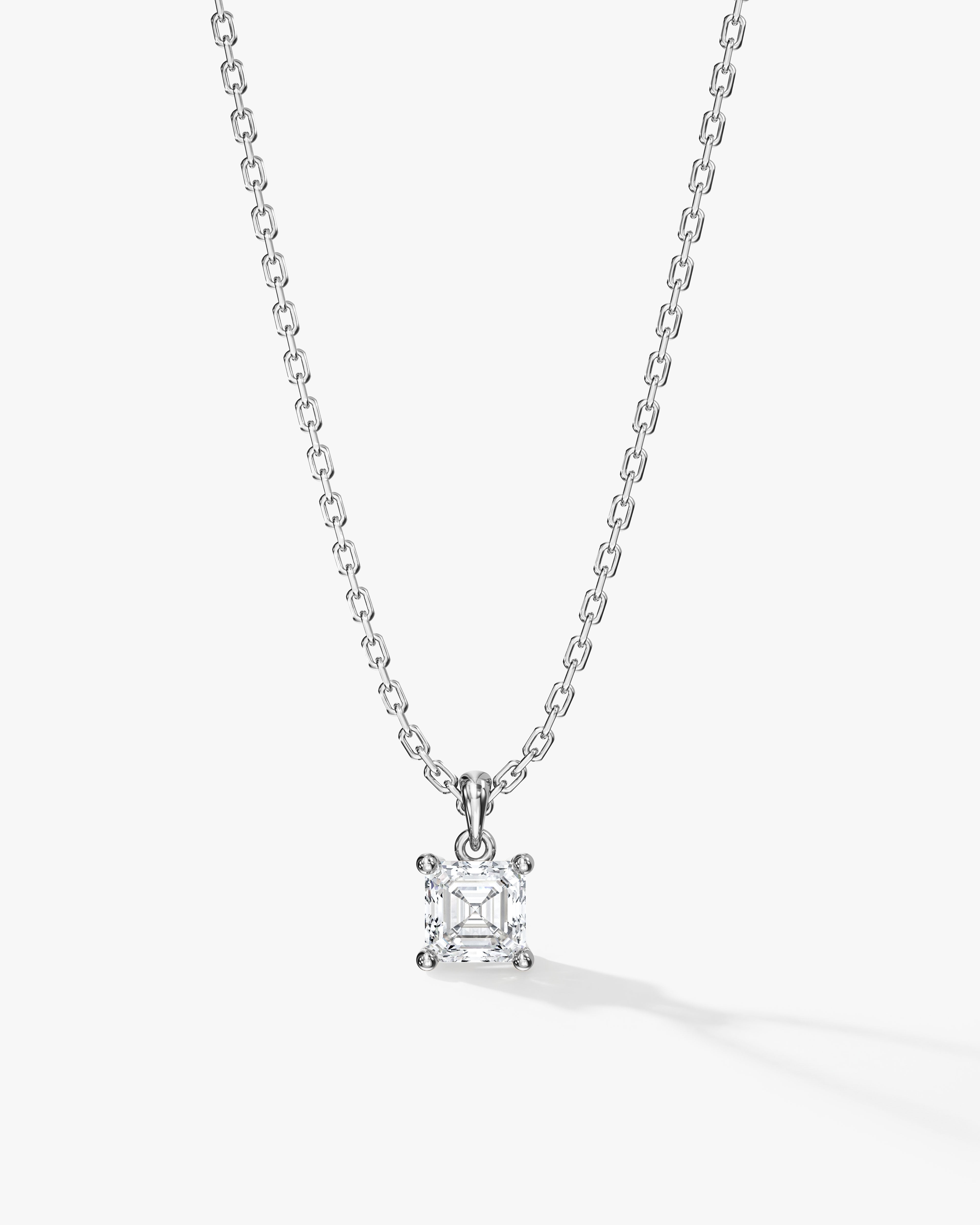 Asscher Cut Solitaire Pendant (0.50 CT)