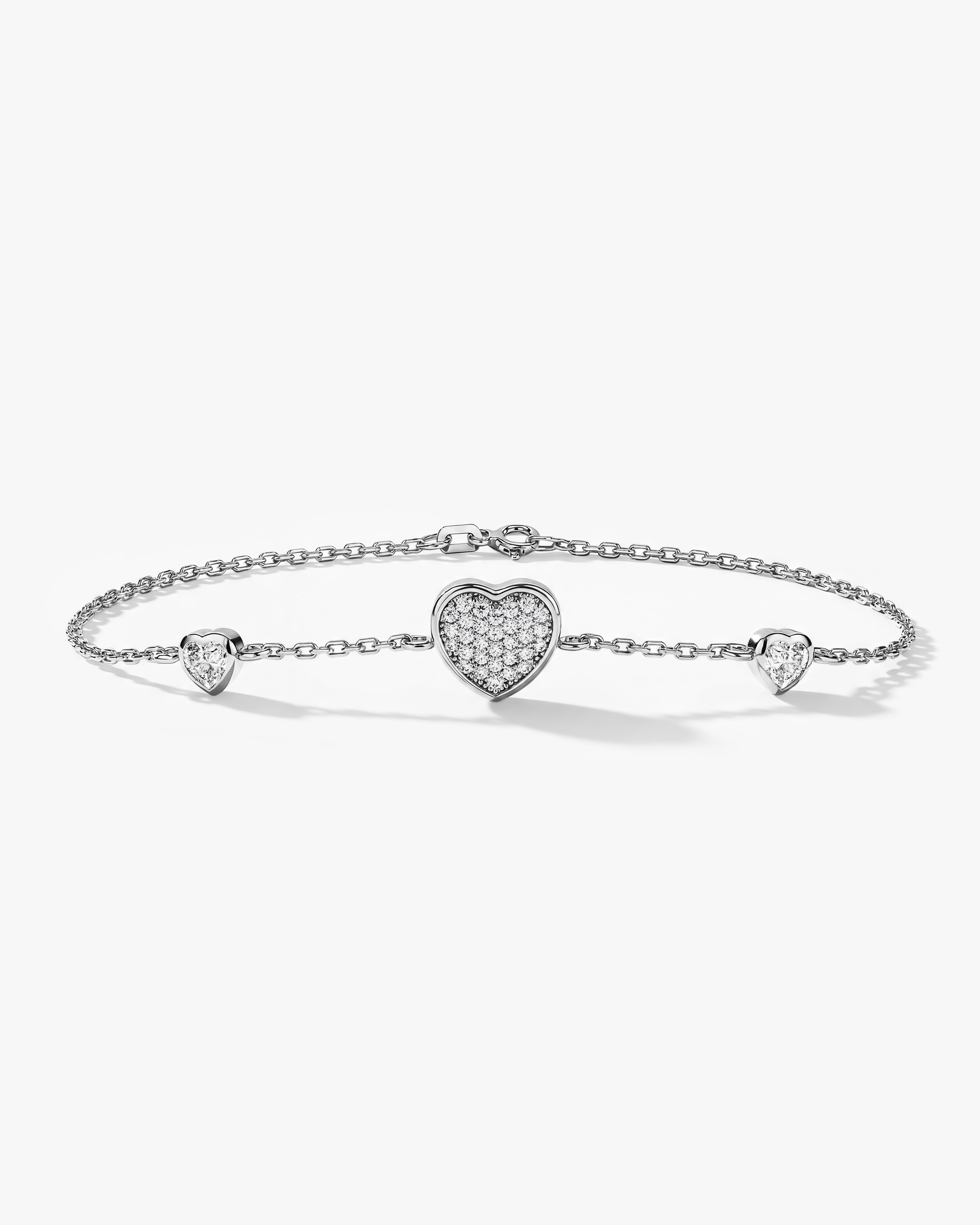 Triple Sparkle Heart Bracelet