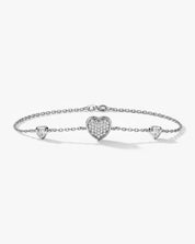Triple Sparkle Heart Bracelet