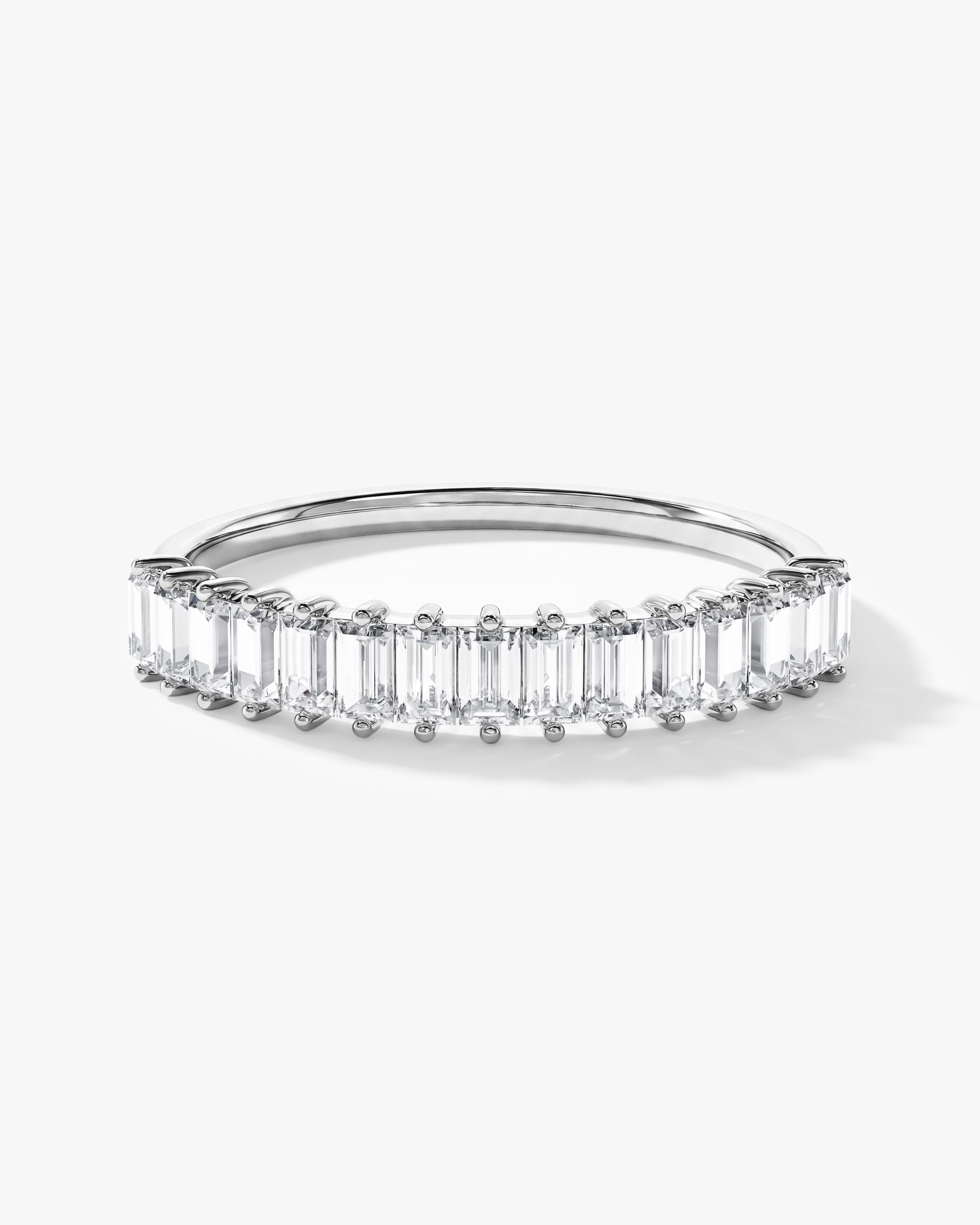 Baguette Cut Half Eternity Wedding Band