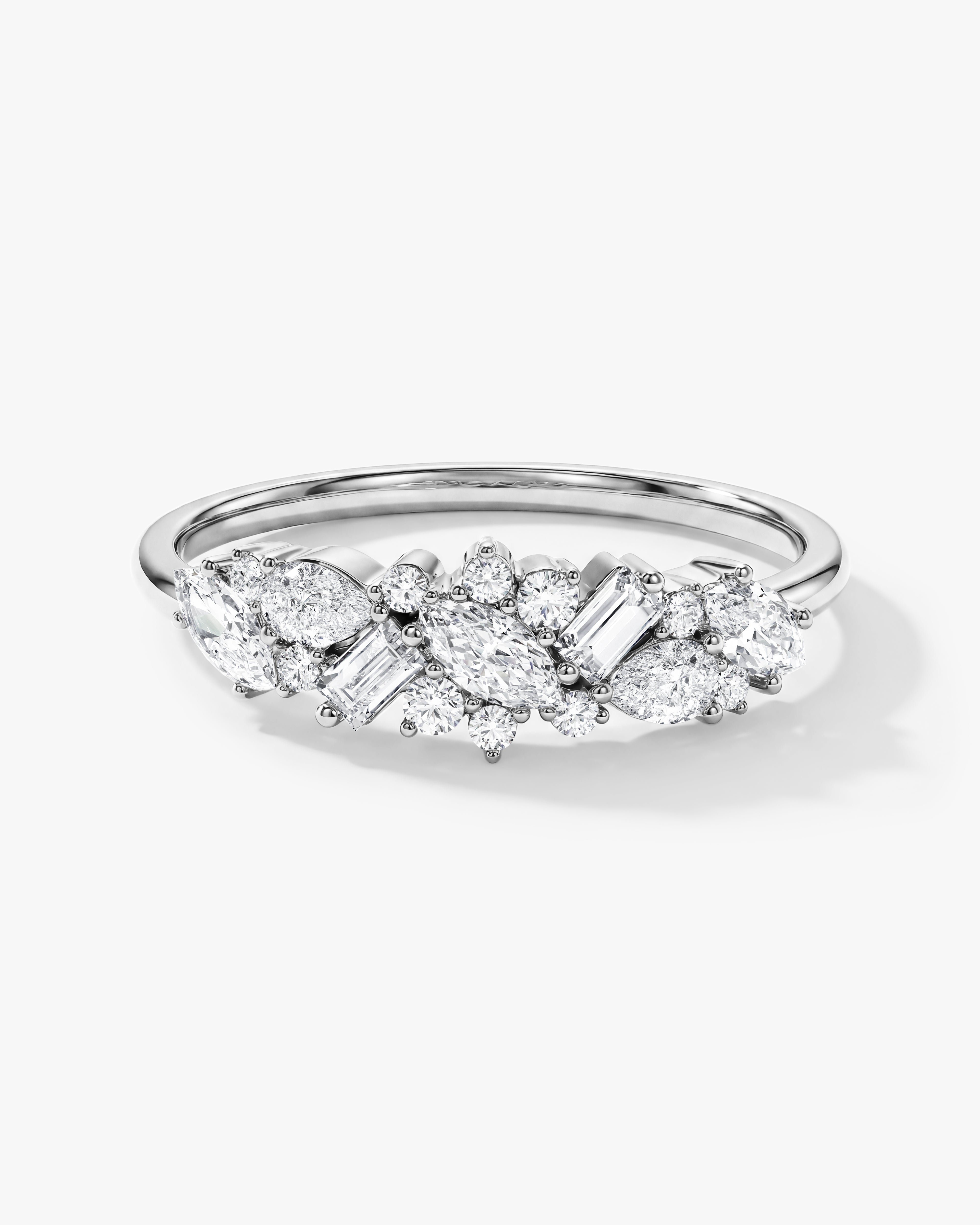 Vintage Bold Cluster Wedding Band