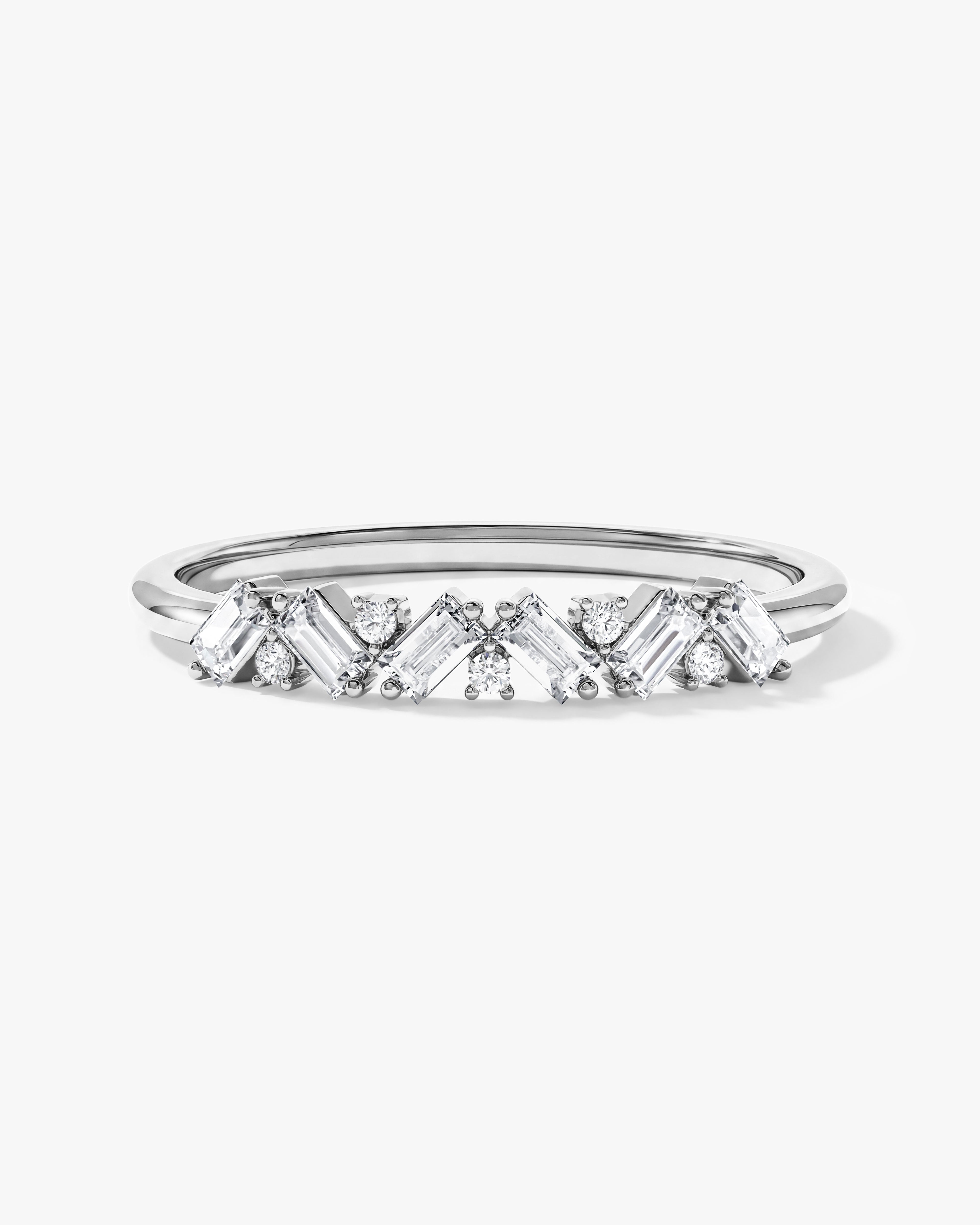 Petite Baguette Cluster Wedding Band
