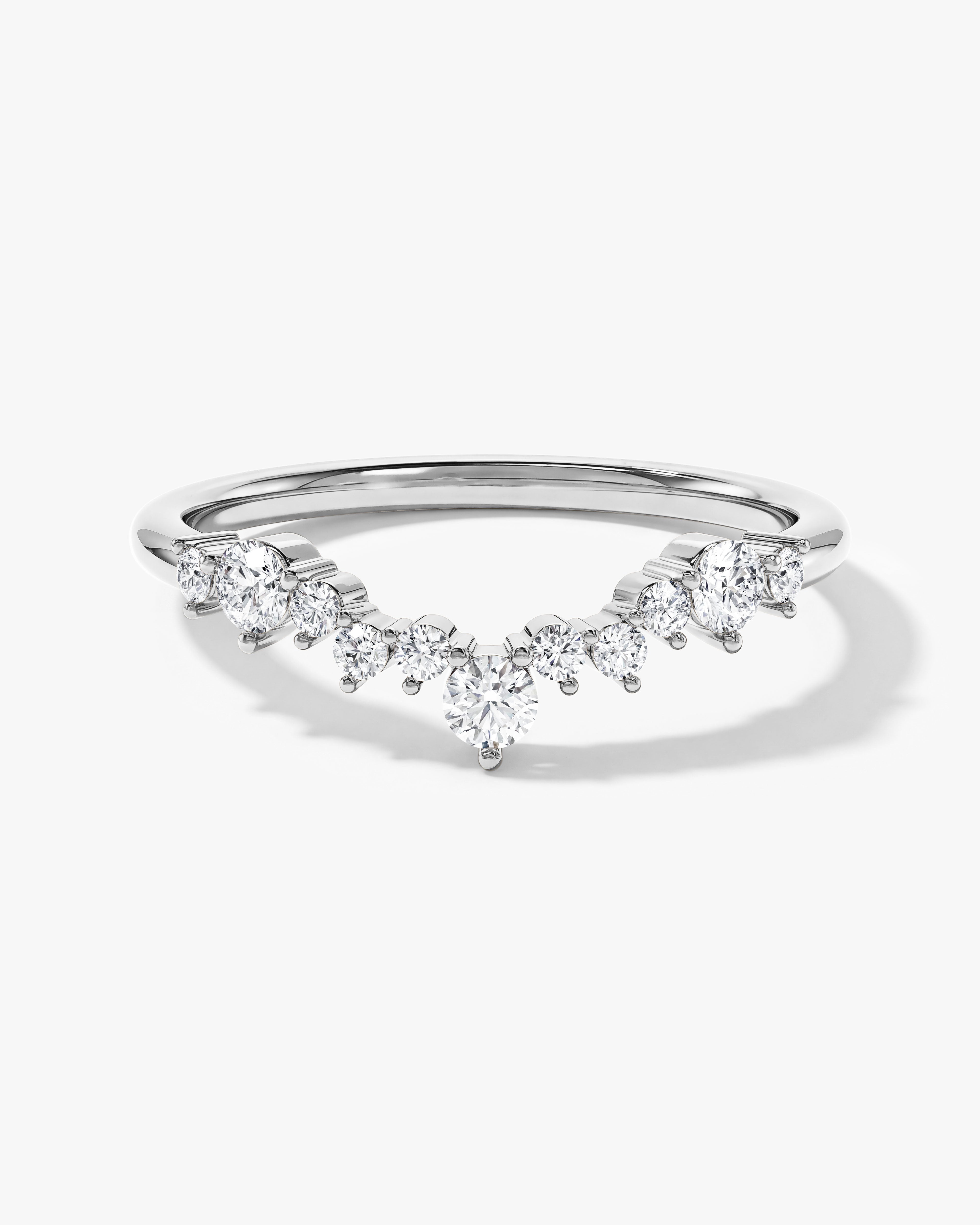 Chevron Nesting Wedding Band (0.30 CT TW)