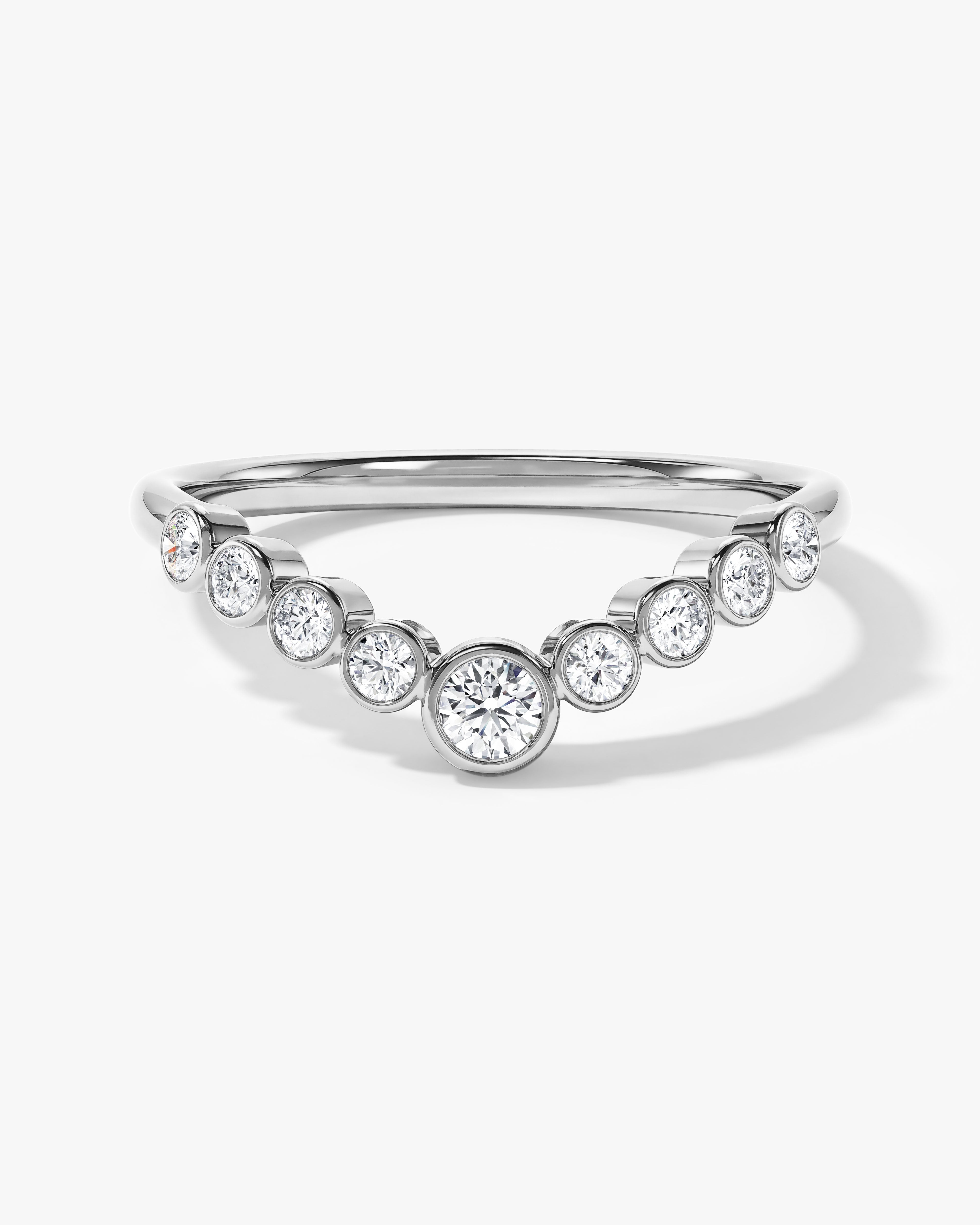 Bezel Curved Wedding Band (0.25 CT TW)