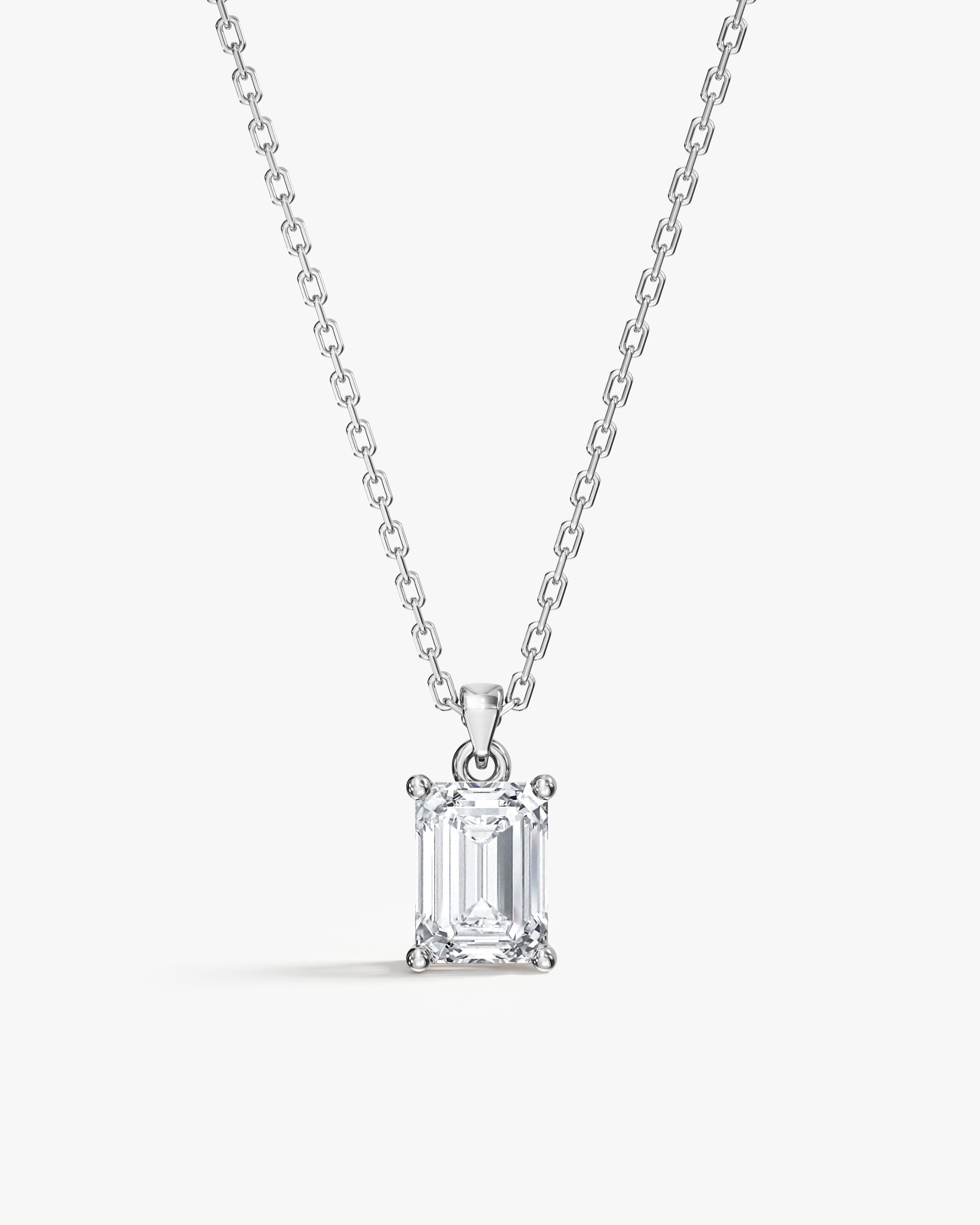Emerald Cut Solitaire Pendant (1.50 CT)