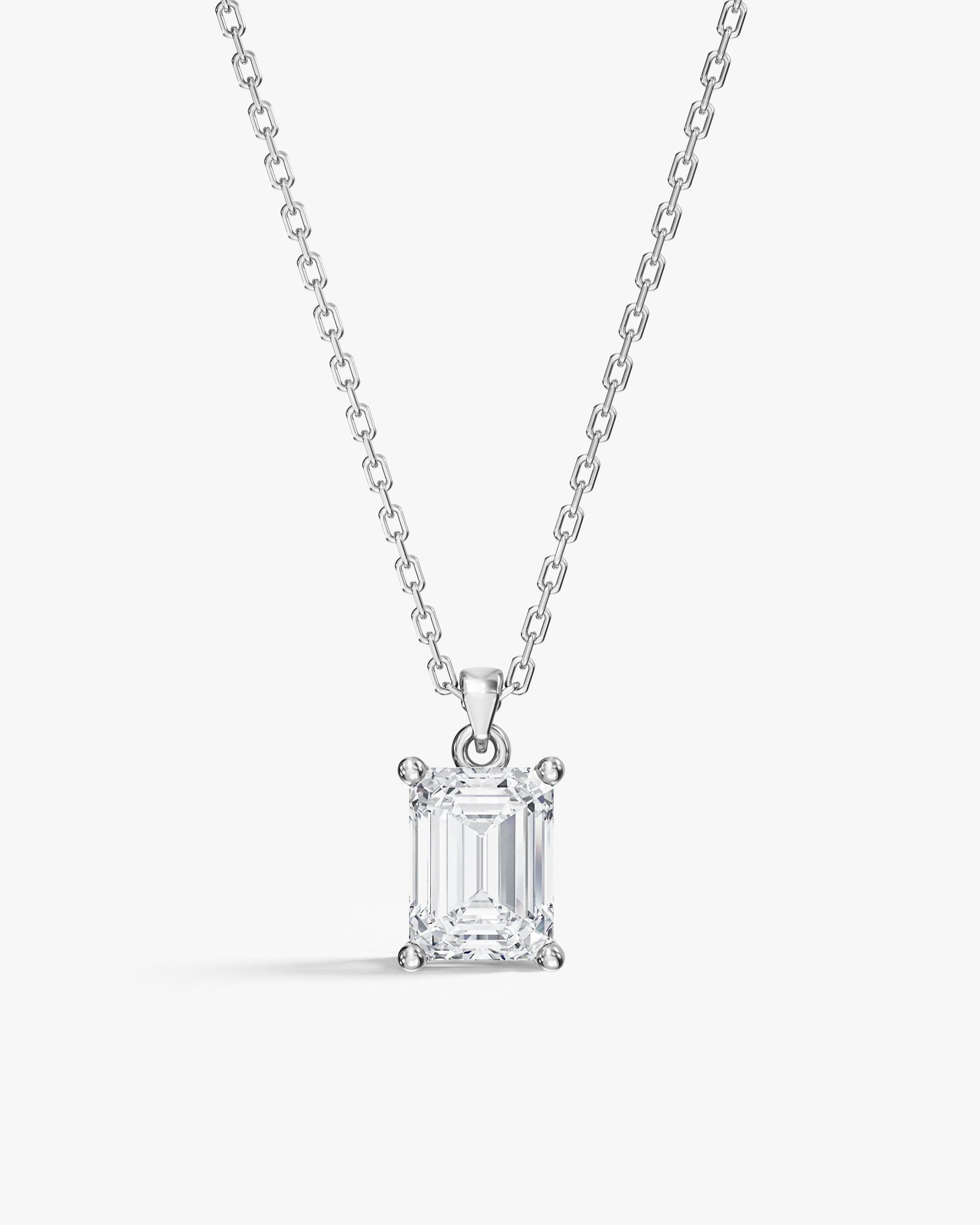 Emerald Cut Solitaire Pendant (2.00 CT)