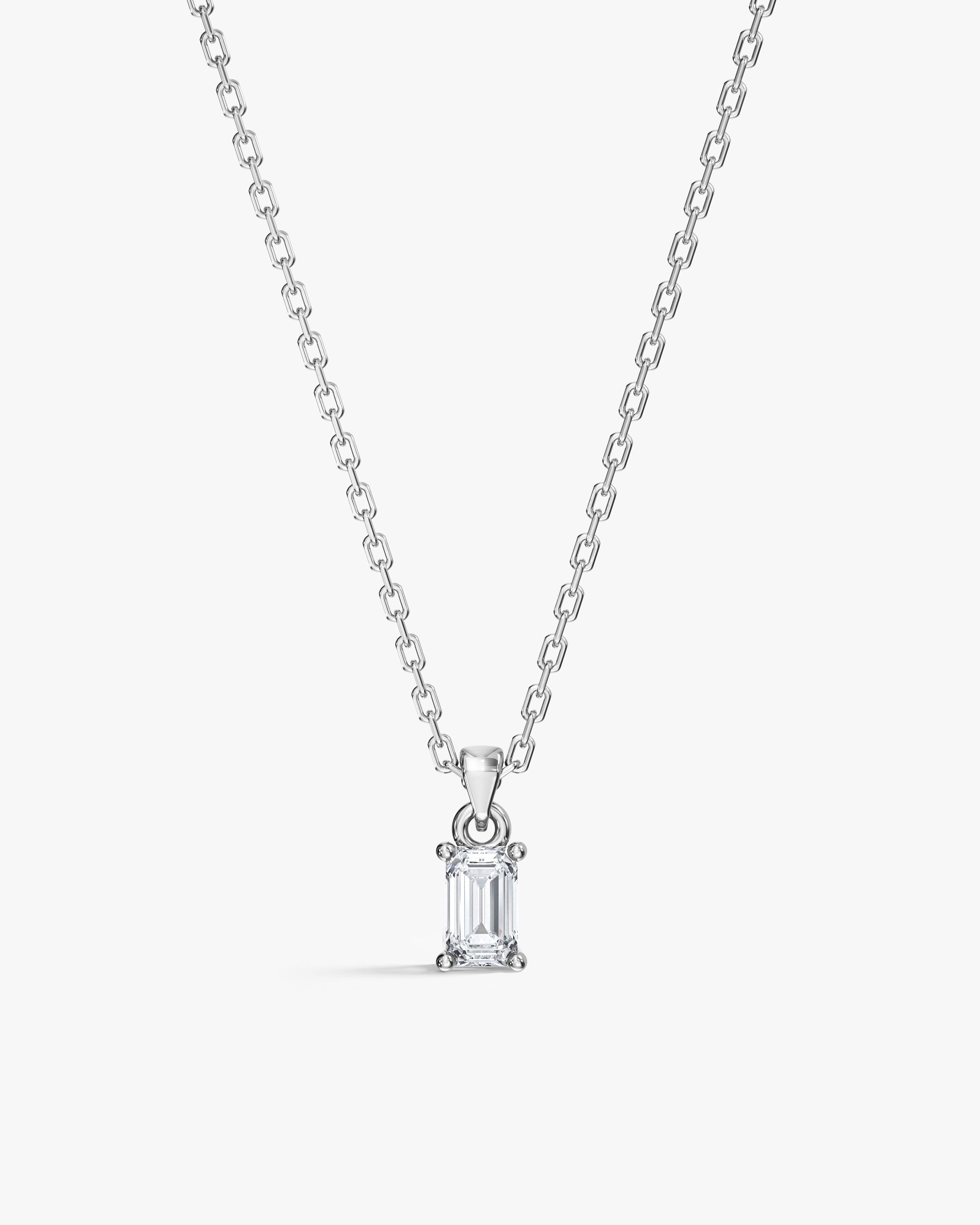 Emerald Cut Solitaire Pendant (0.50 CT)