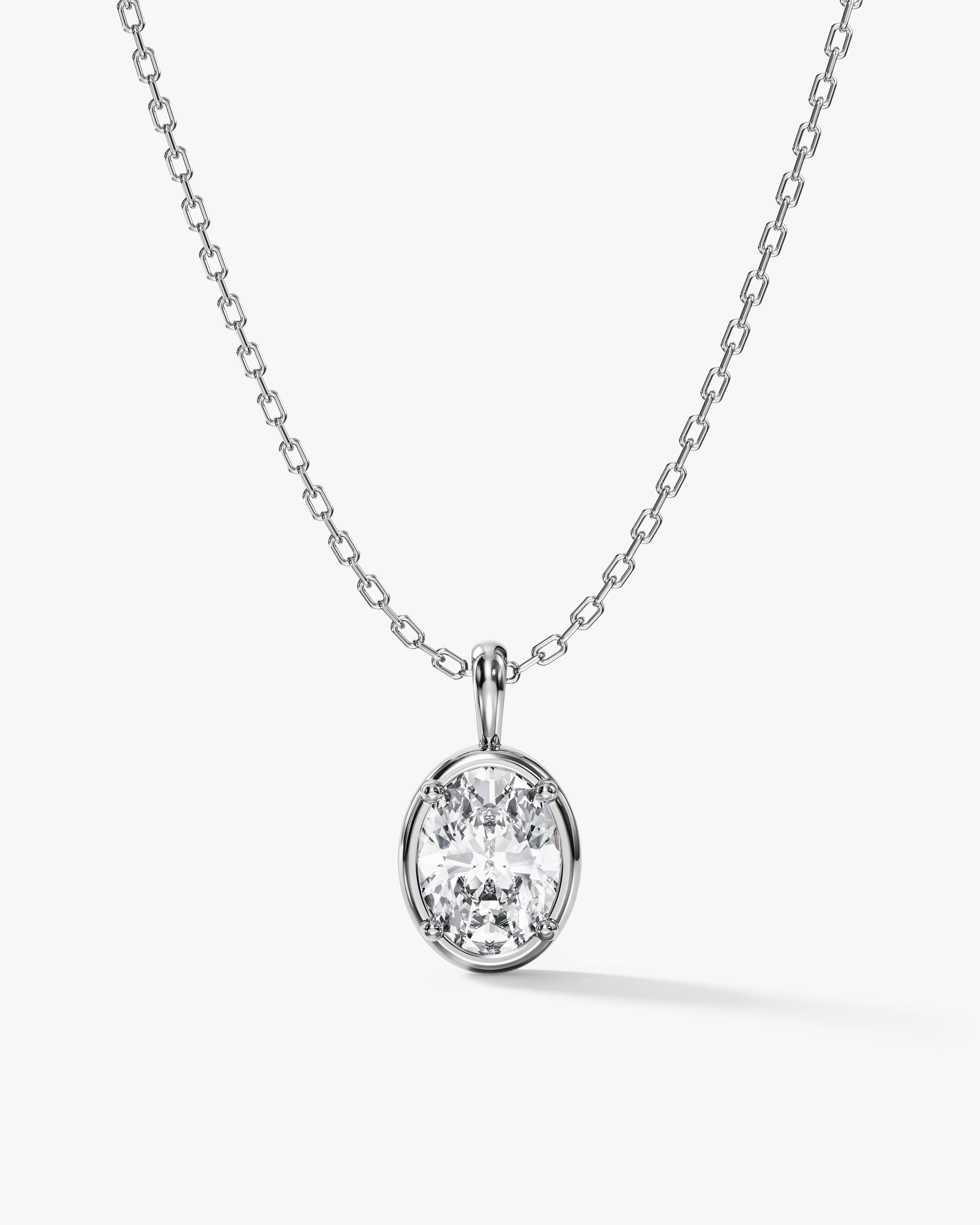 Oval Solitaire Necklace