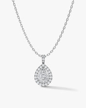 Teardrop Halo Pendant Necklace