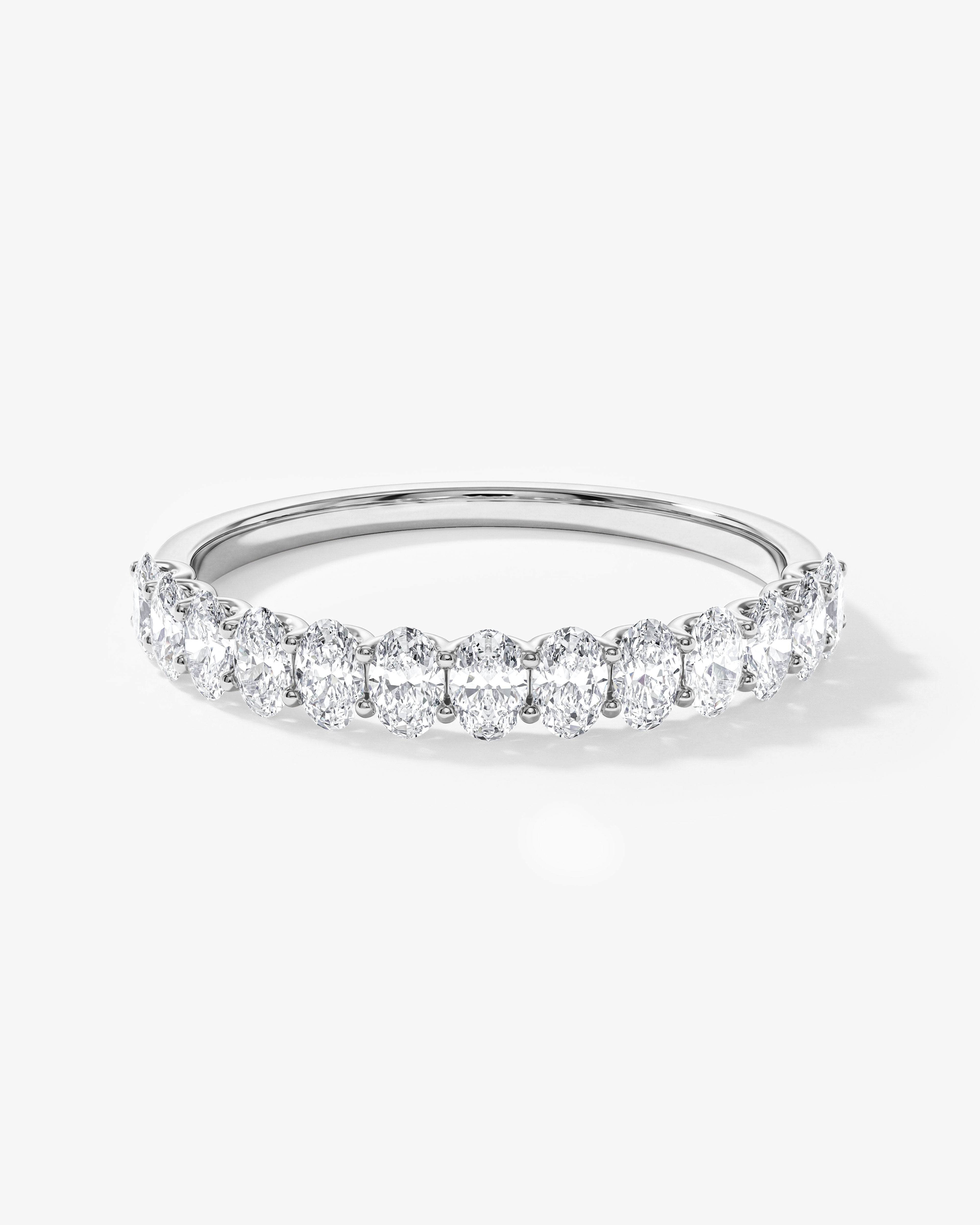 U-Prong Oval Half Eternity Band (0.75 CT TW)