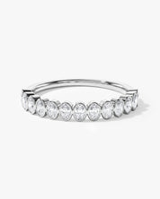 Bezel Oval Half Eternity Band (0.75 CT TW)