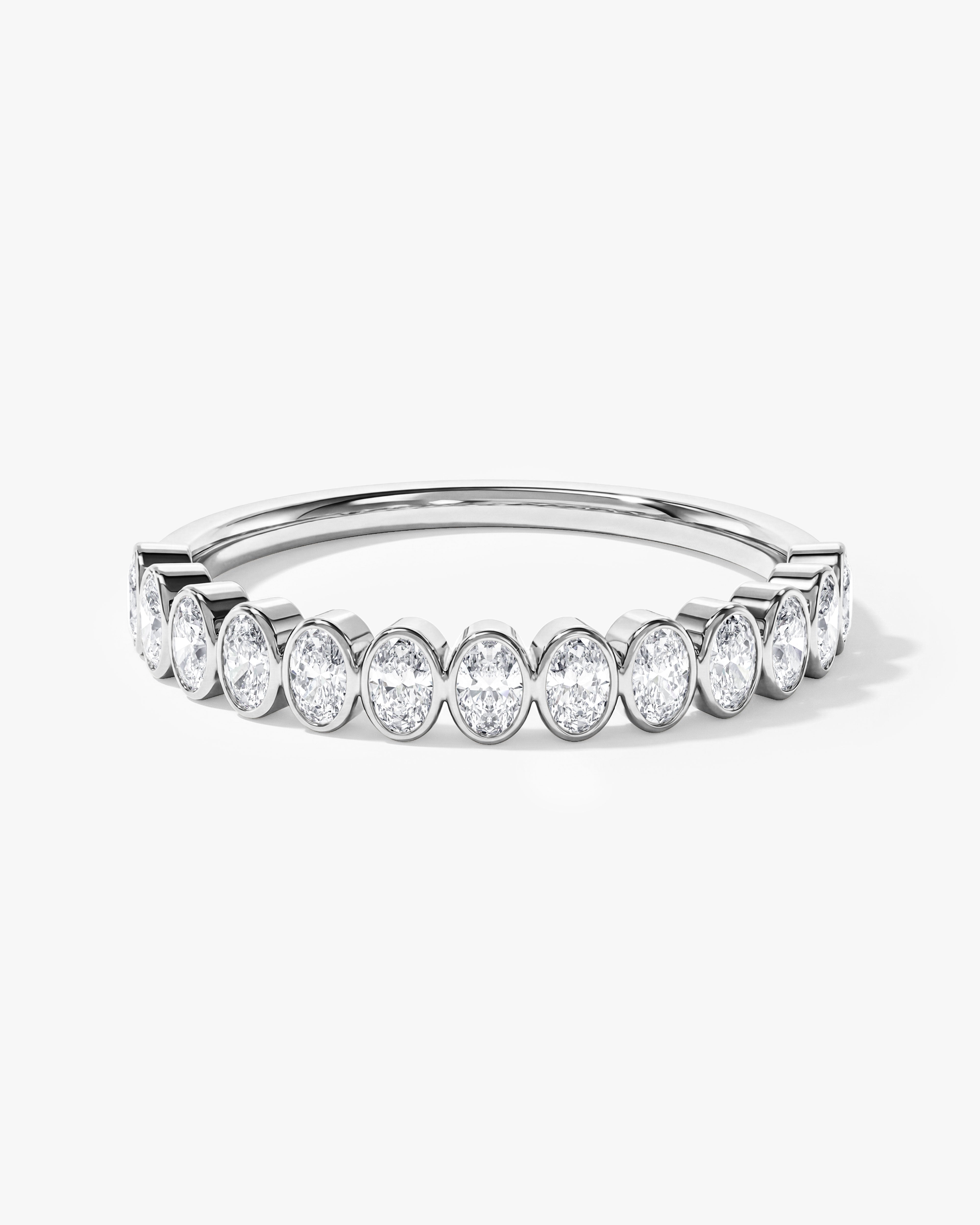 Bezel Oval Half Eternity Band (0.75 CT TW)