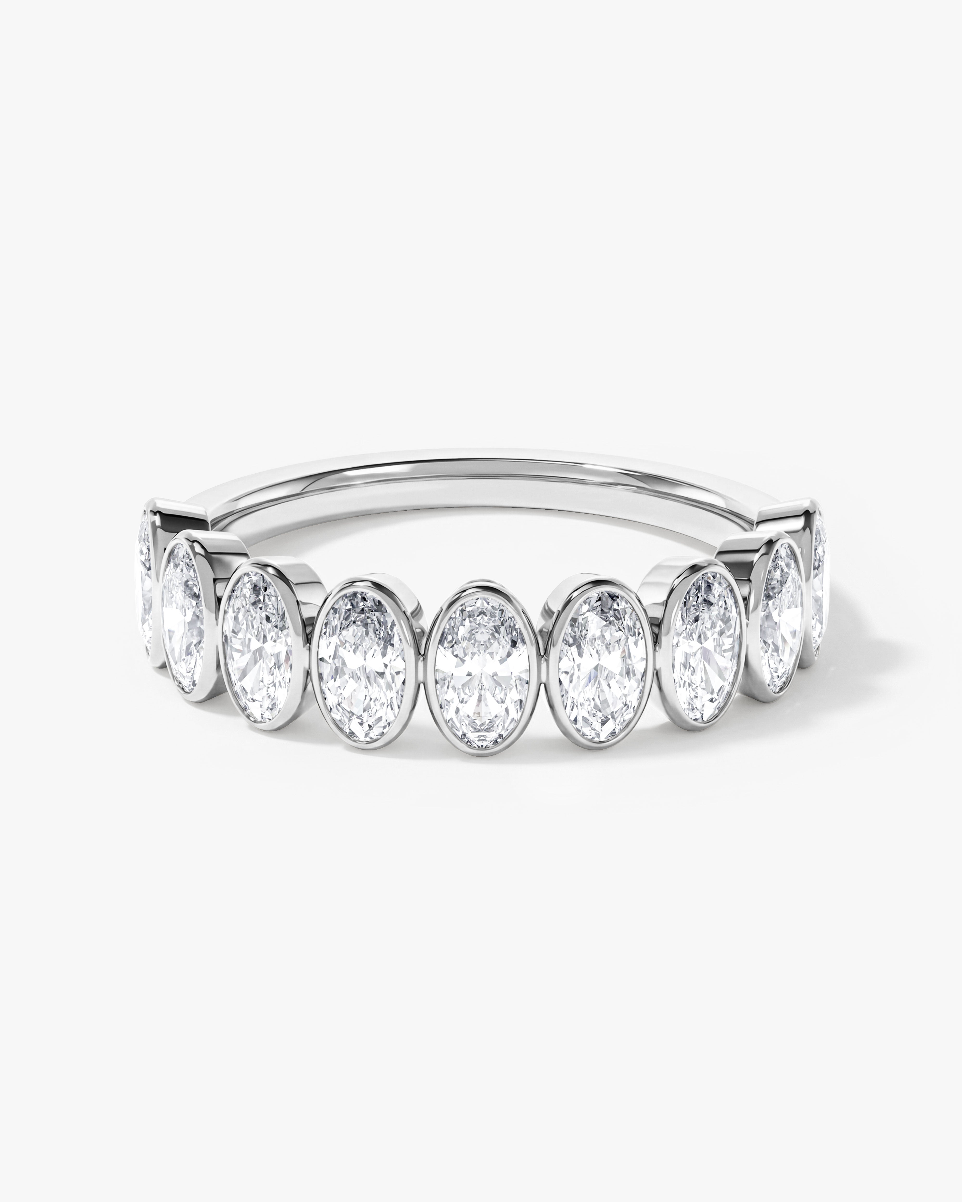 Bezel Oval Half Eternity Band (2.00 CT TW)