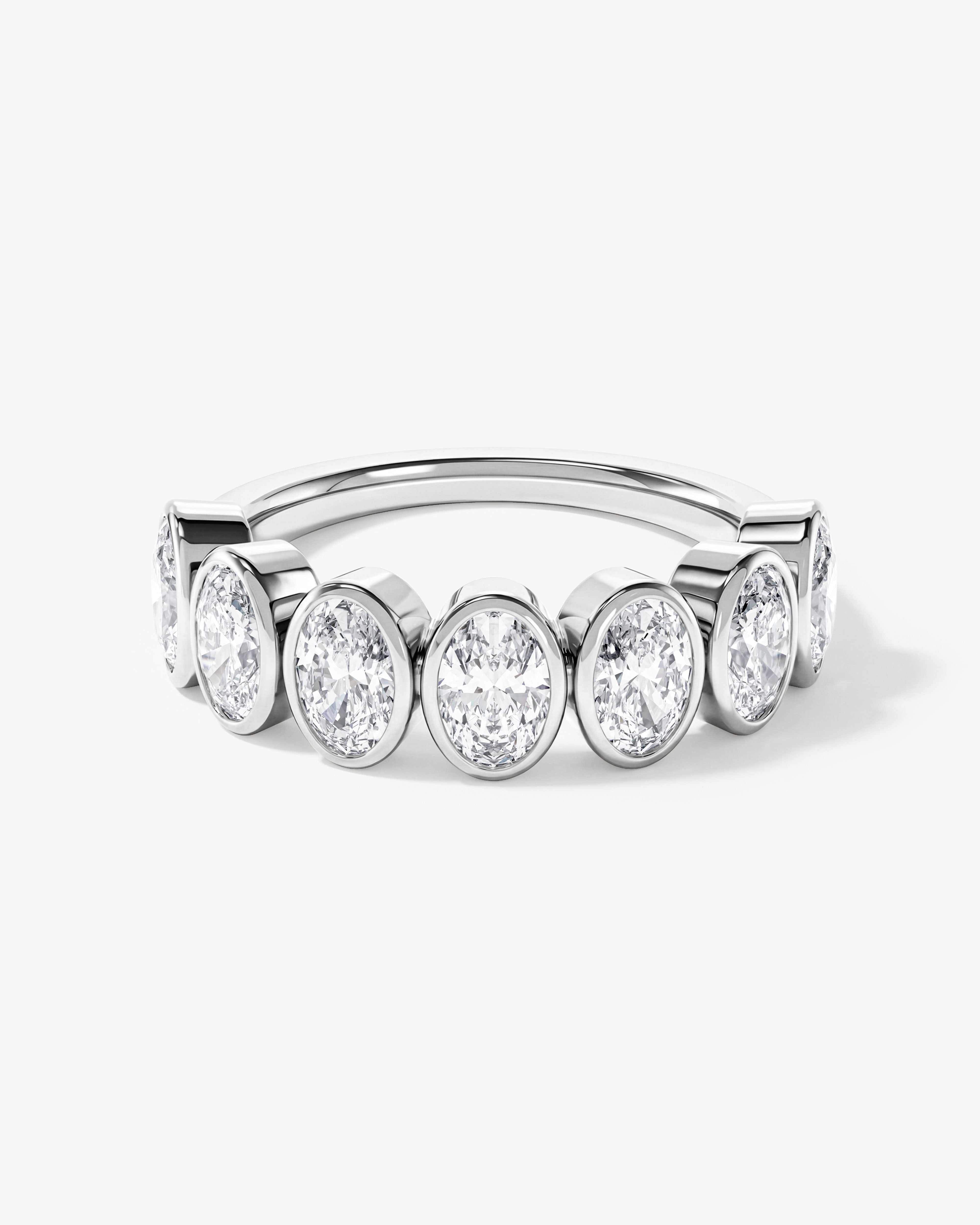 Bezel Oval Half Eternity Band (3.50 CT TW)