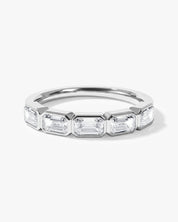 East-West Bezel Emerald Half Eternity Band (1.50 CT TW)