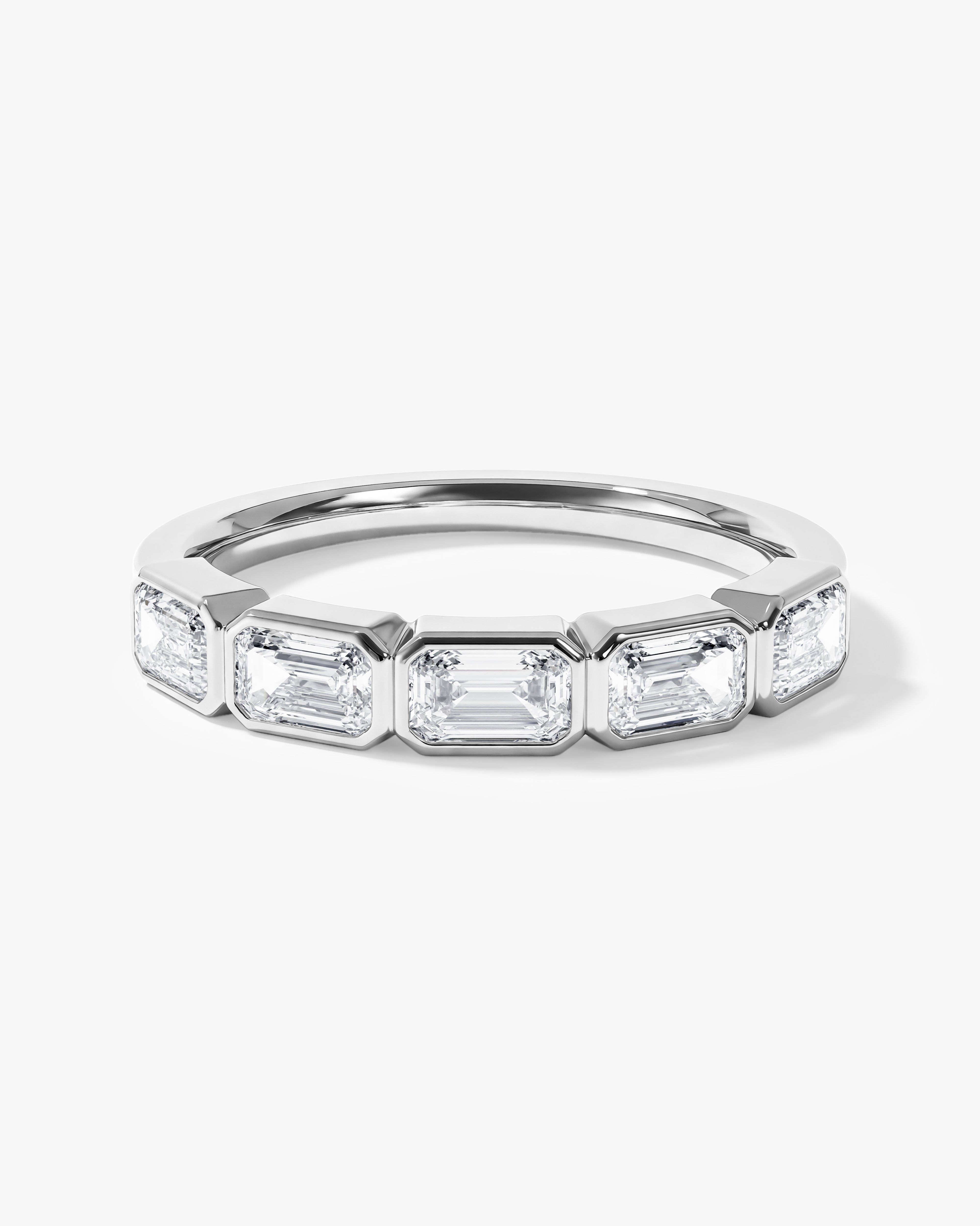 East-West Bezel Emerald Half Eternity Band (1.50 CT TW)