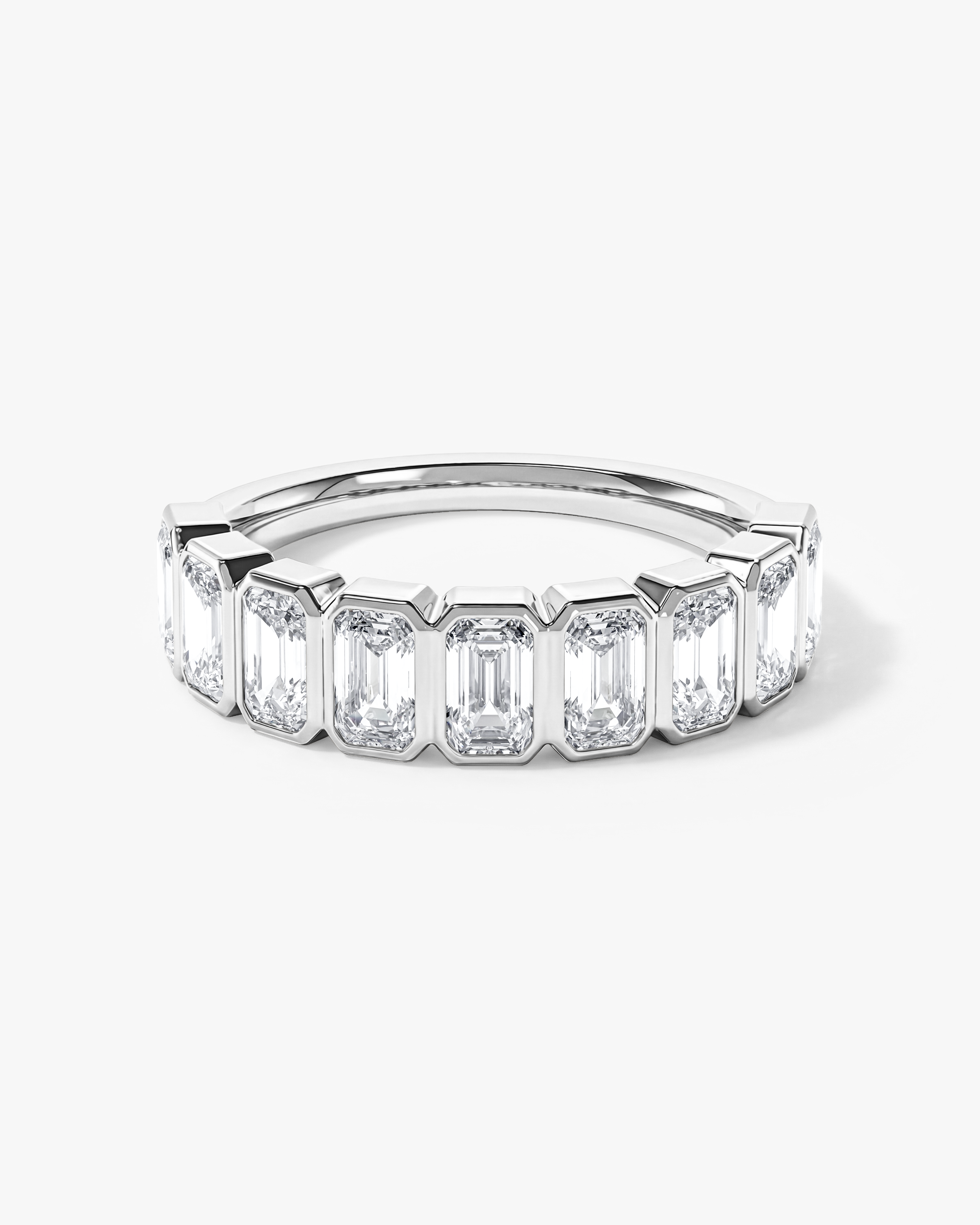 Bezel Emerald Half Eternity Band (2.50 CT TW)