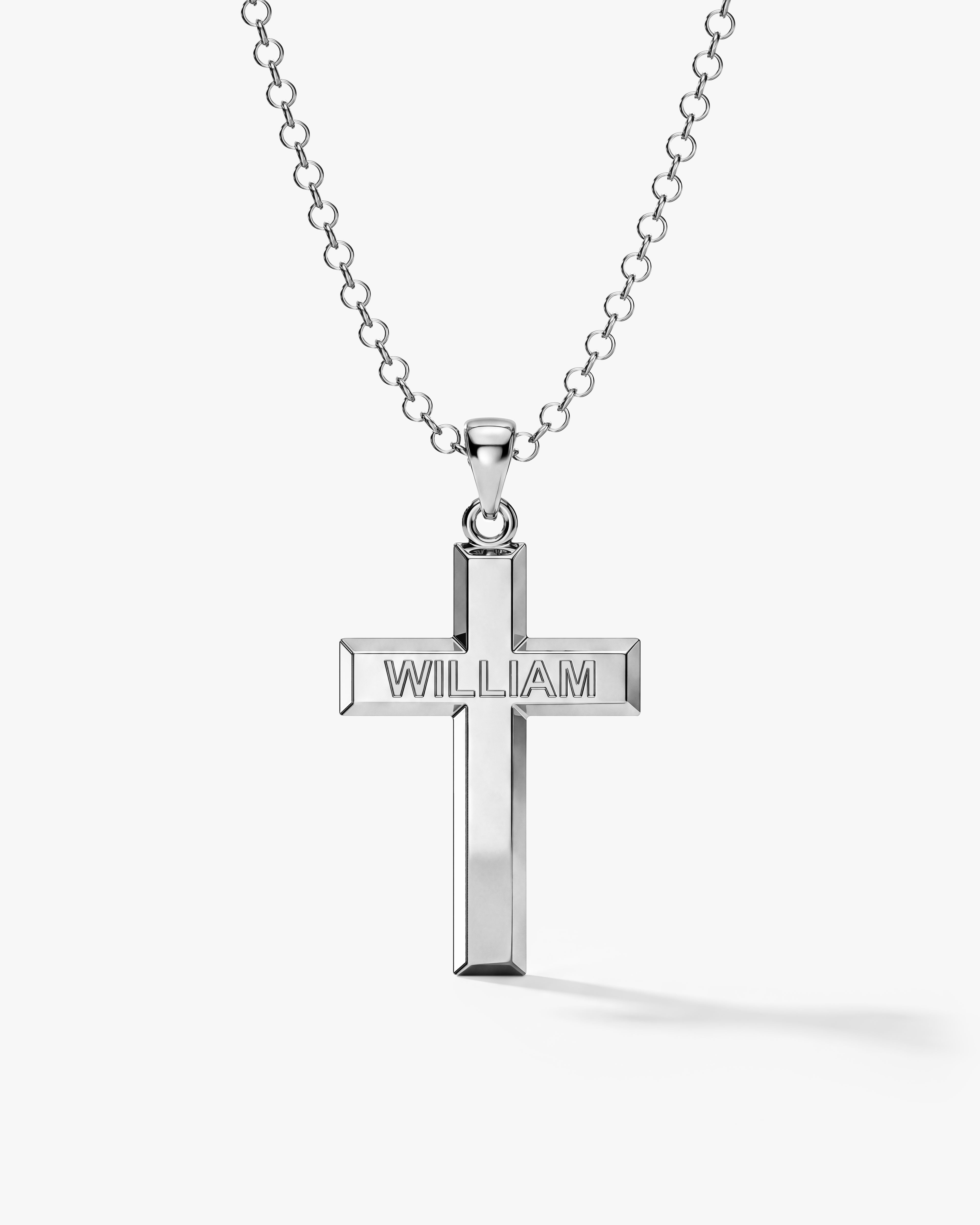 Men's Name Cross Pendant Necklace