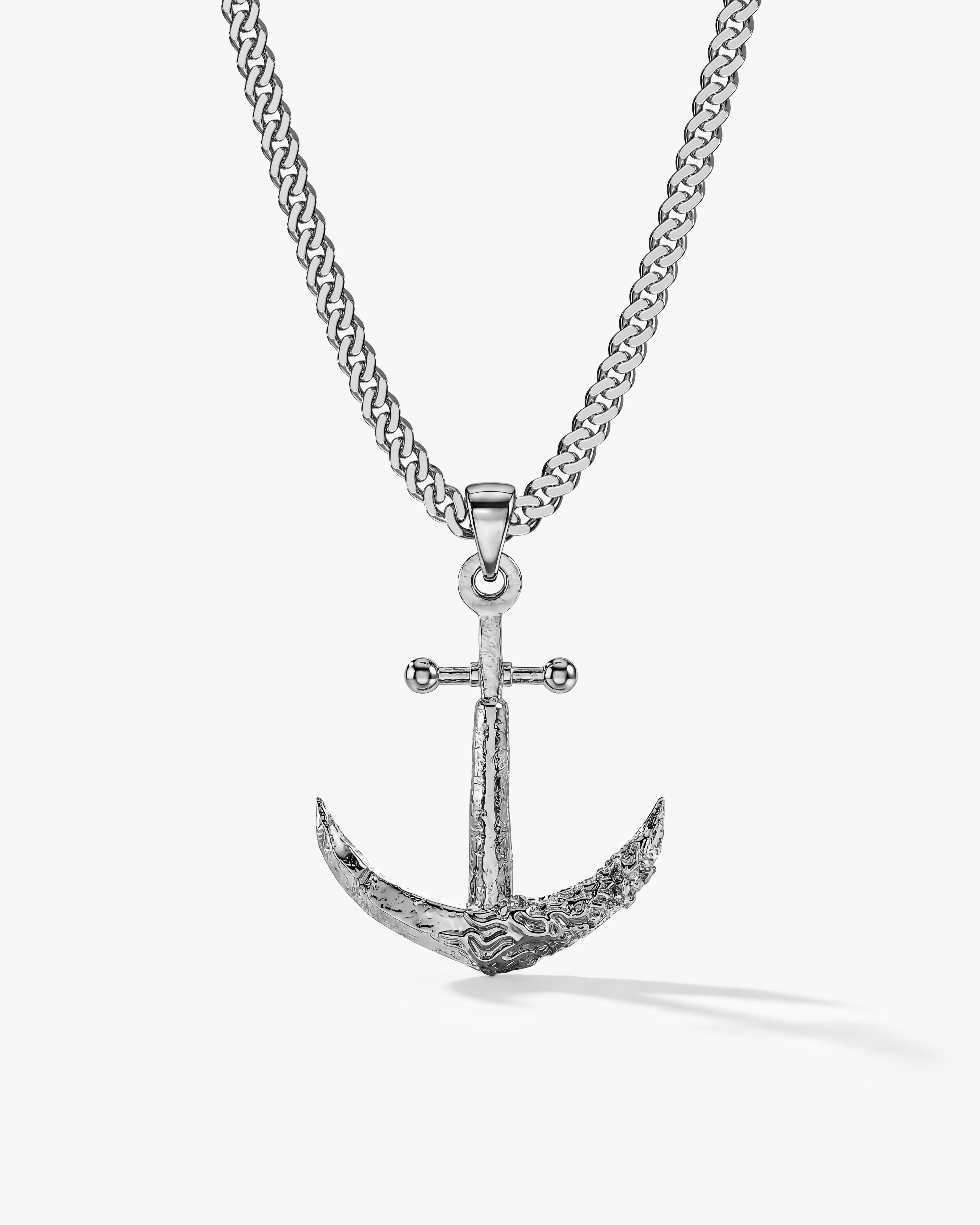 Textured Anchor Necklace