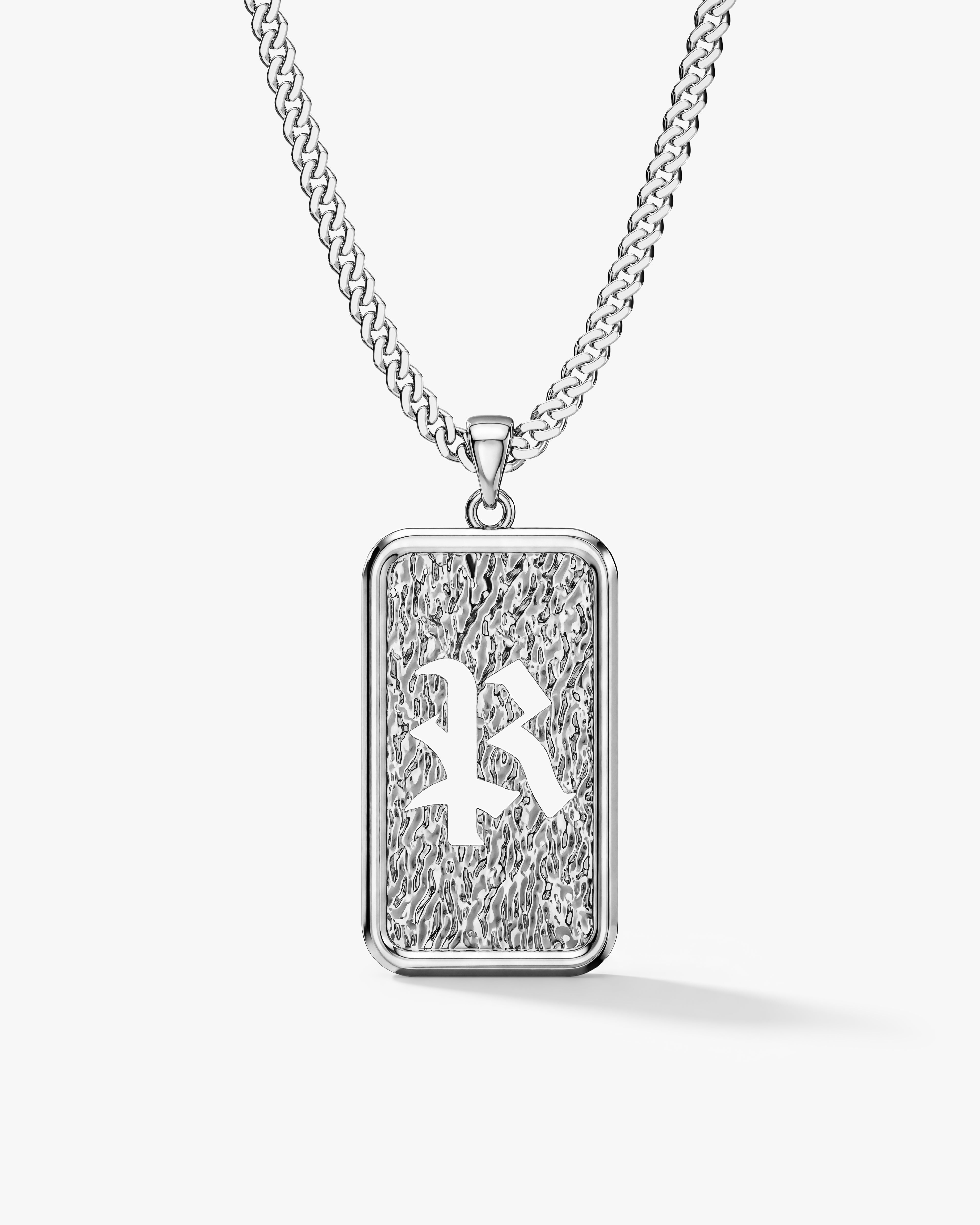 Textured Initial Plate Pendant Necklace
