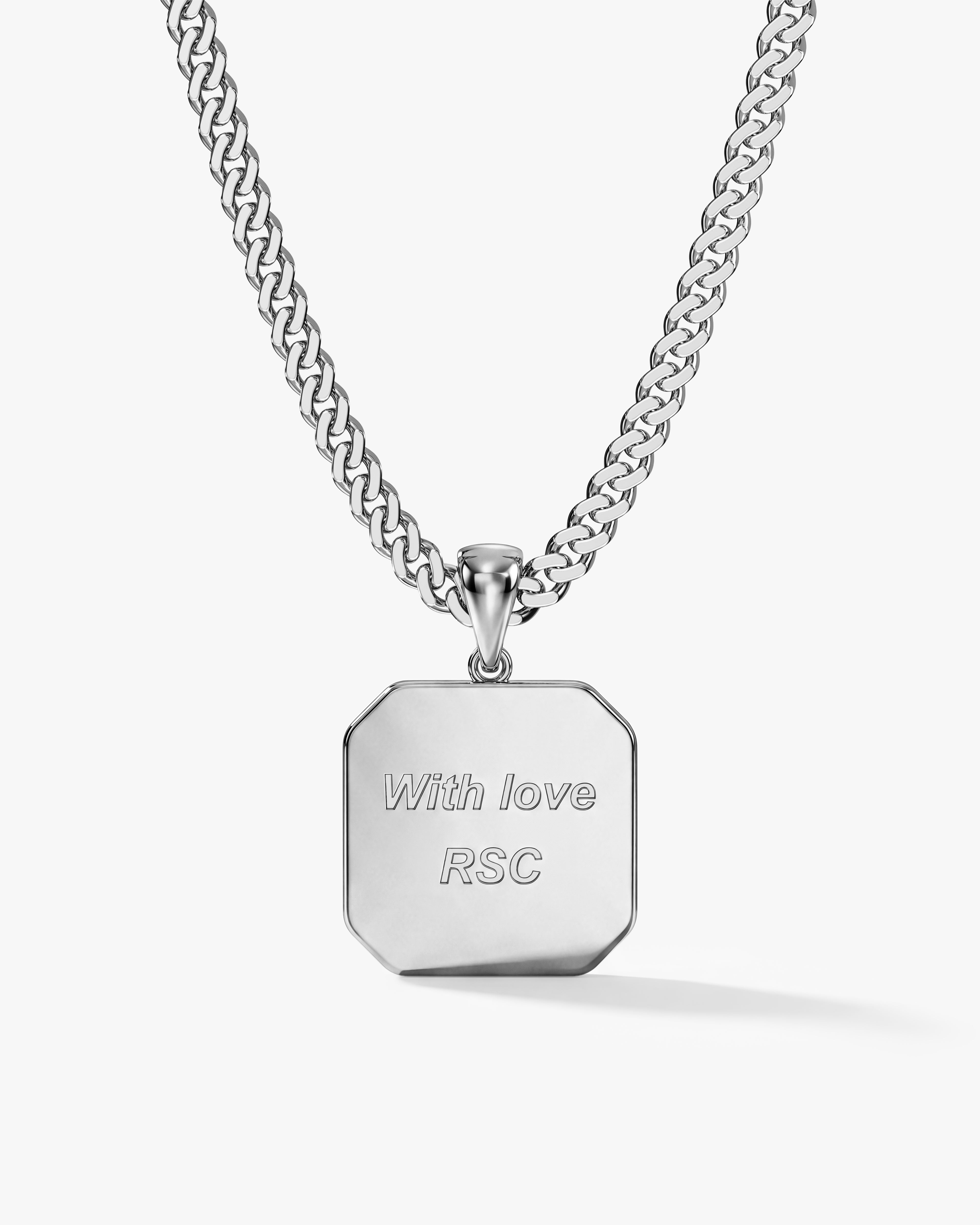 Engraved Message Pendant Necklace