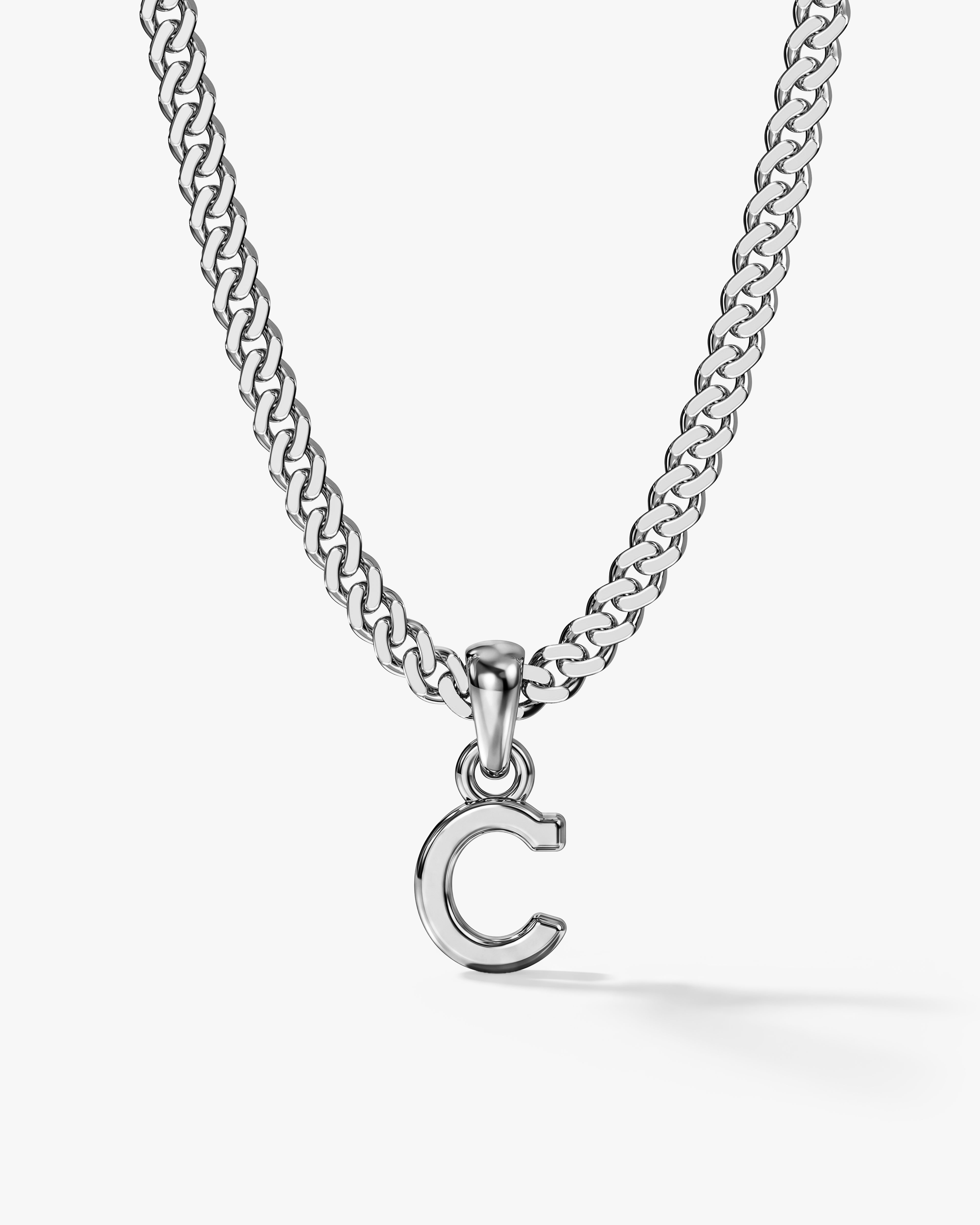 Initial Pendant Cuban Chain Necklace
