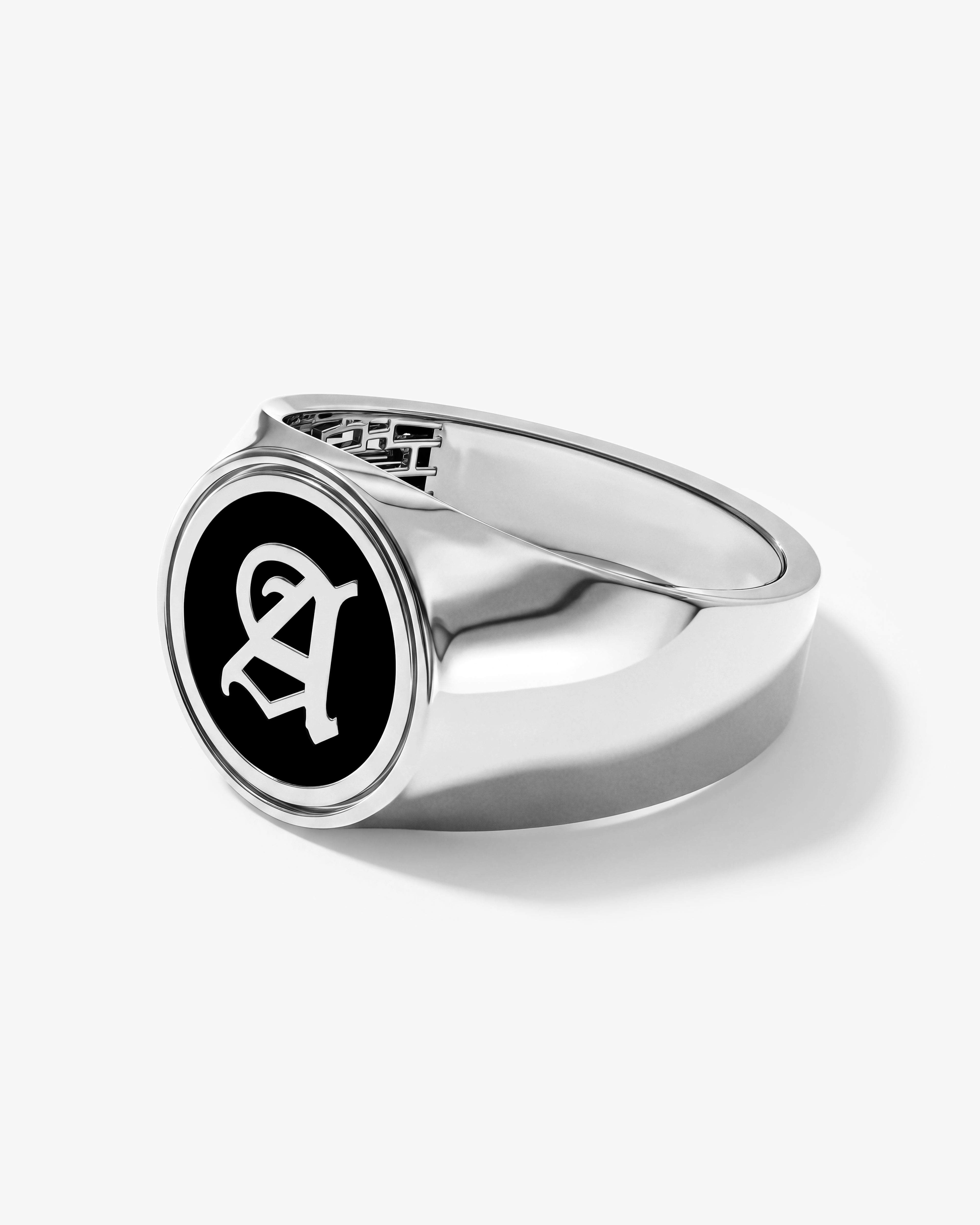 Men's Initial Signet Ring