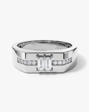 Men's Baguette Cut Moissanite Ring