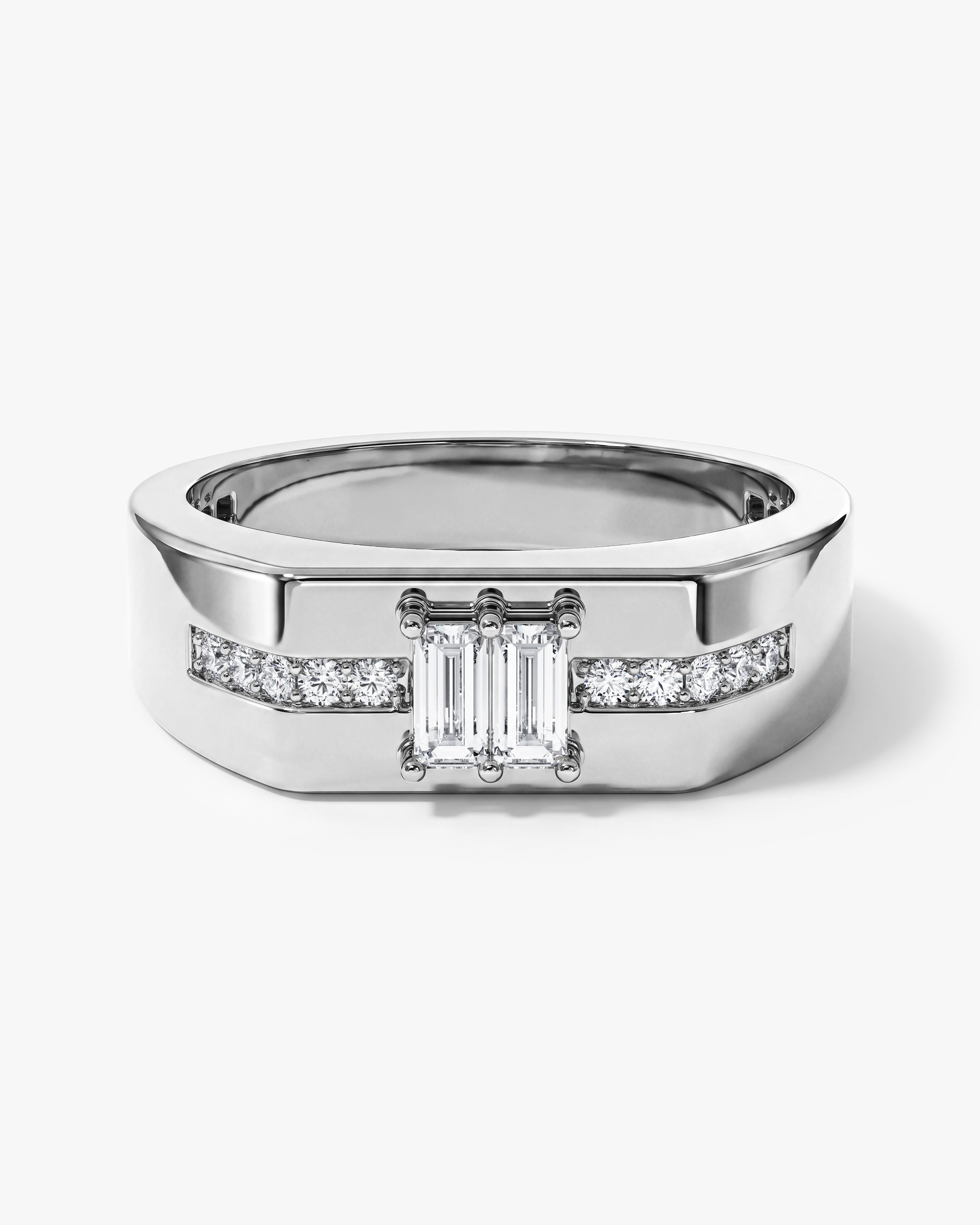Men's Baguette Cut Moissanite Ring