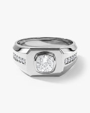 Men's Cushion Moissanite Signet Ring