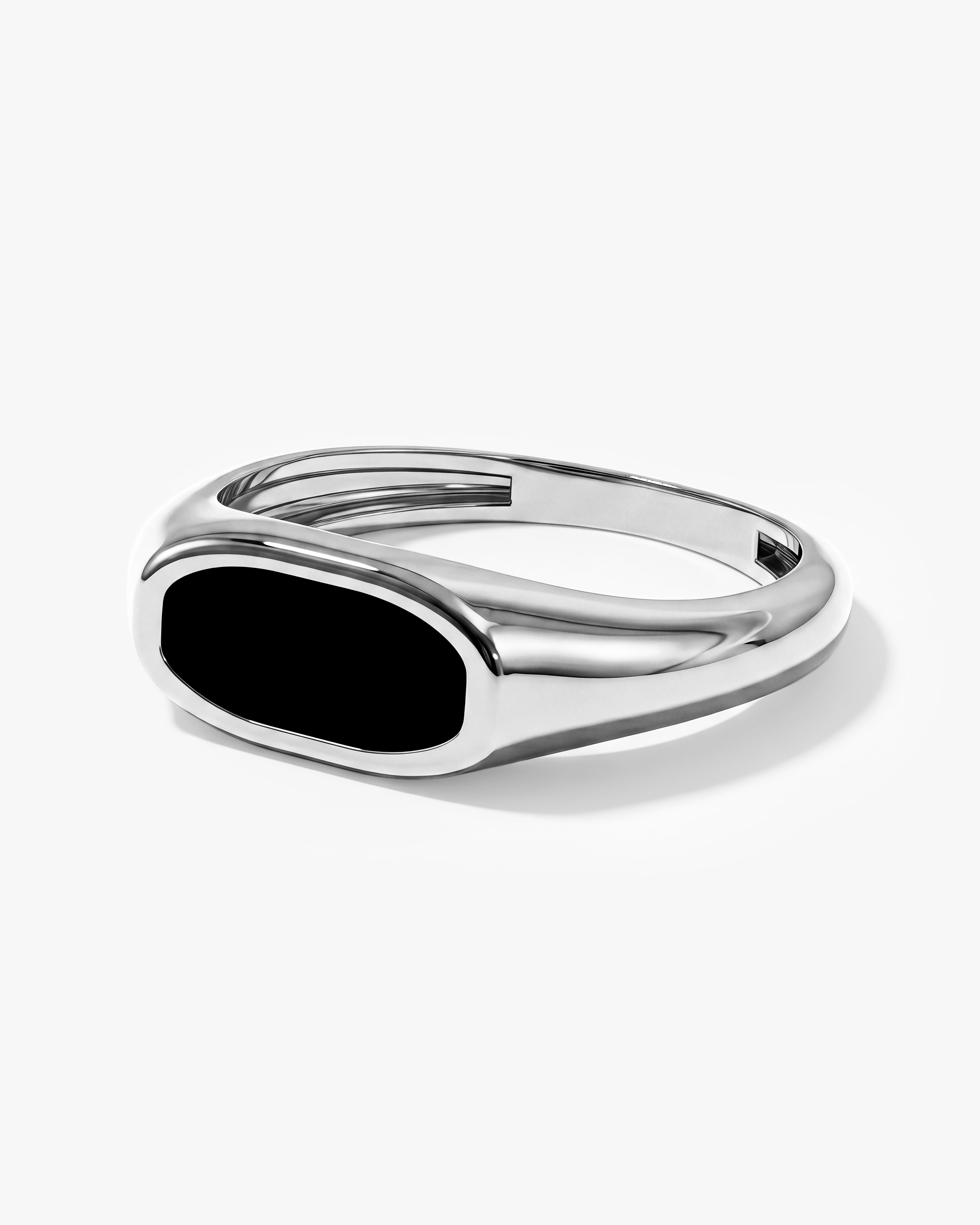 Men's Black Enamel Signet Ring