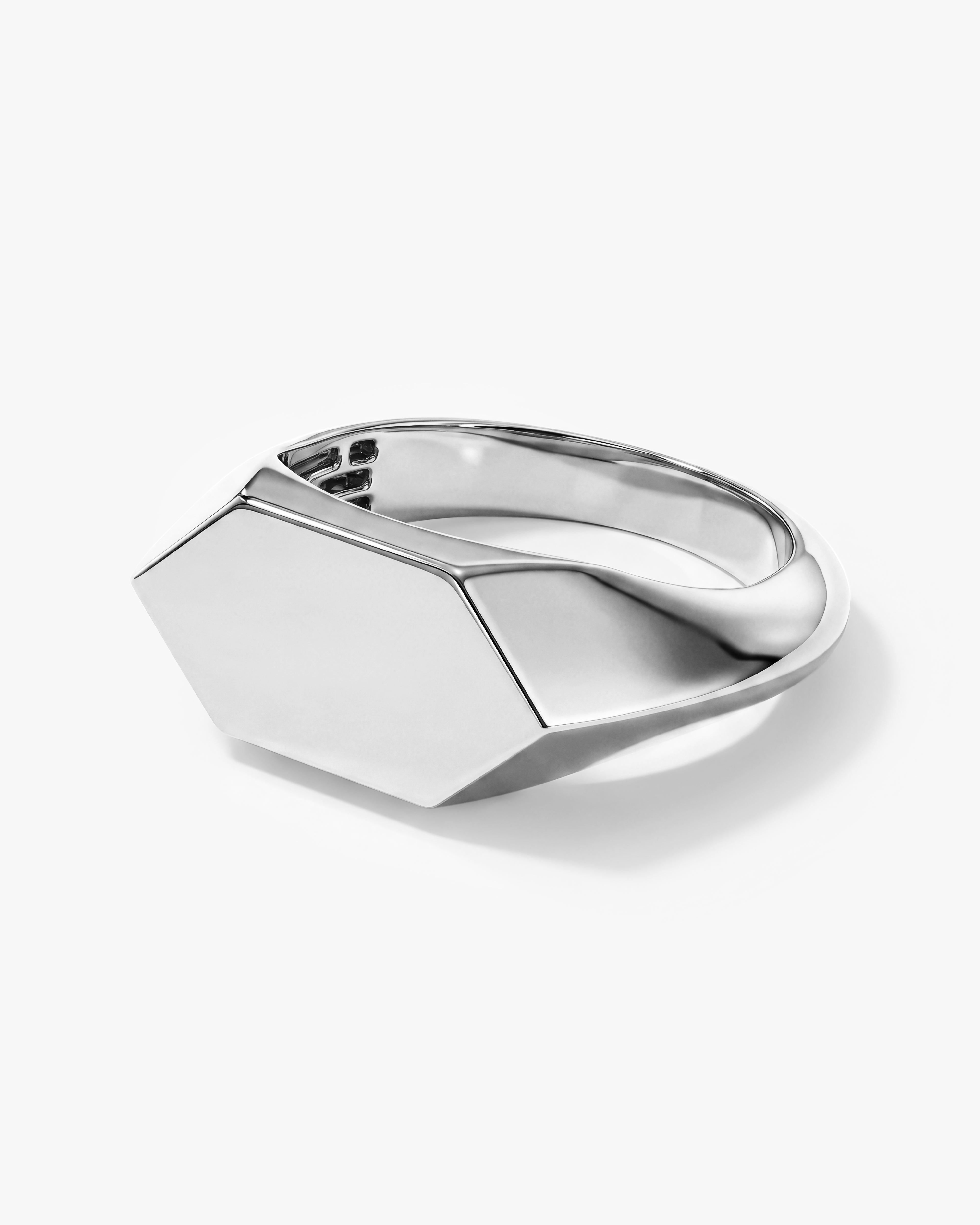 Sharp Hexagon Signet Ring