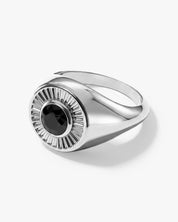 Black Diamond Signet Ring - Gold Vermeil