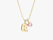 Initial Birthstone Necklace