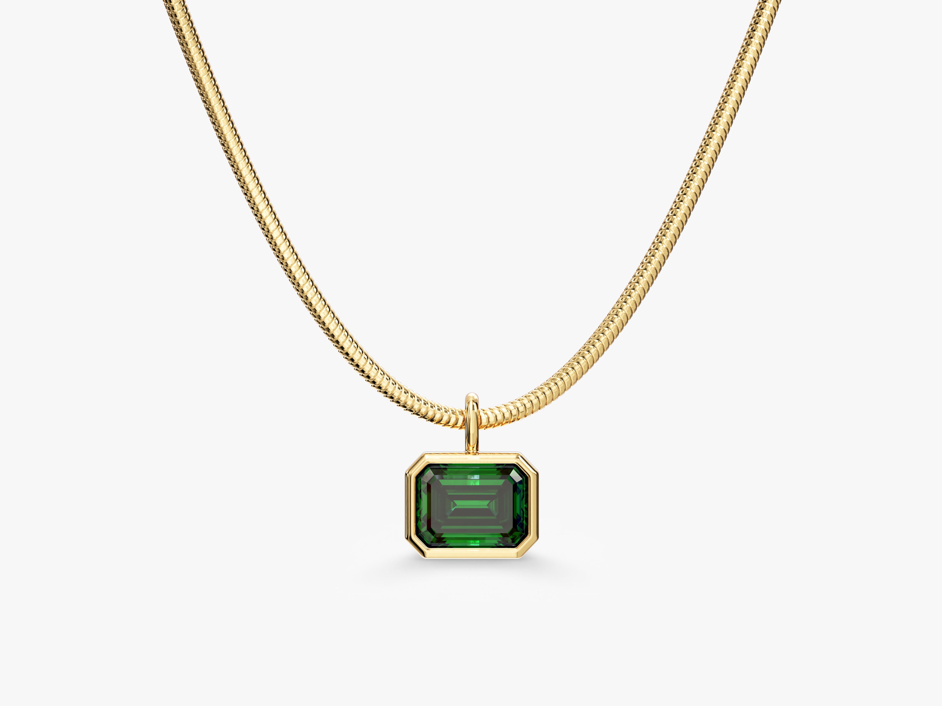 Signature Emerald Cut Birthstone Necklace