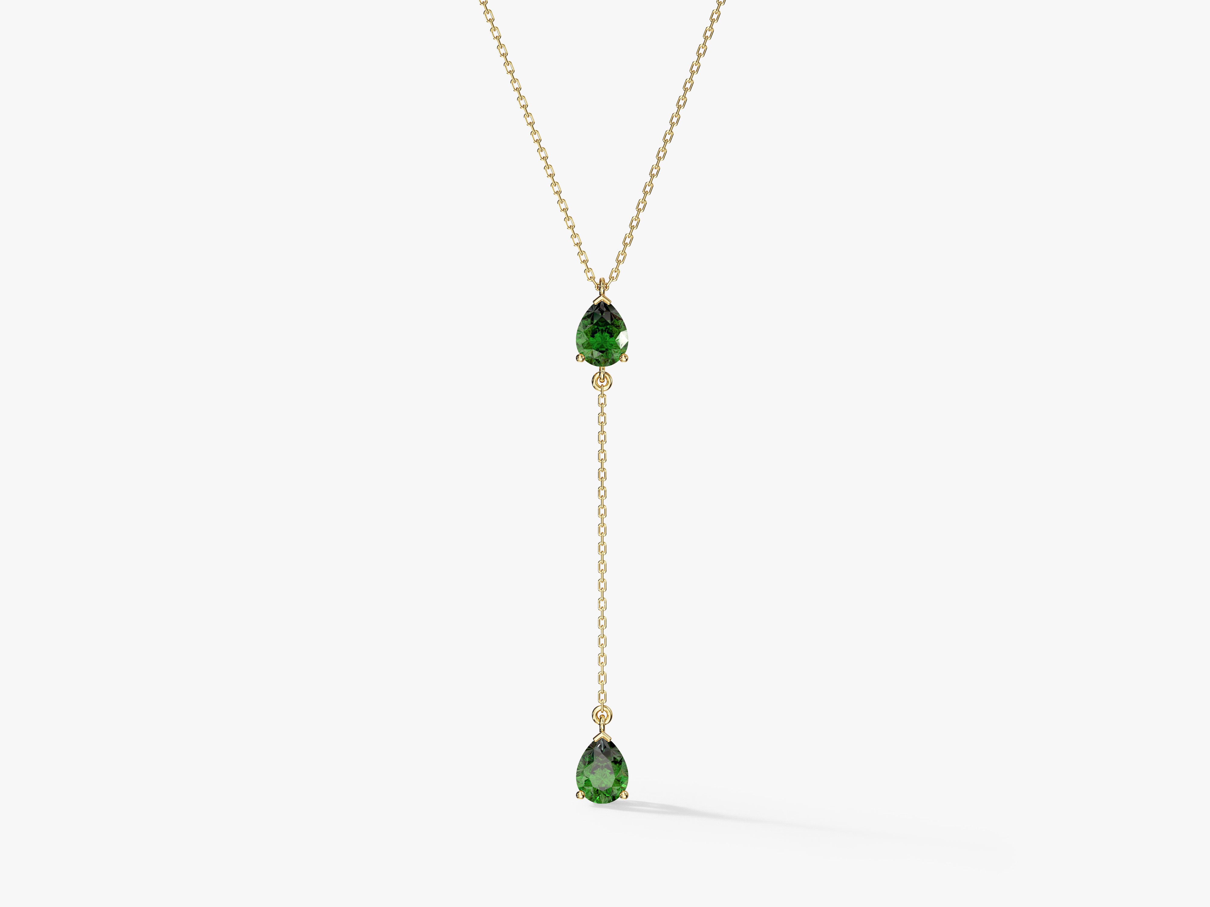 Raindrop Pear Birthstone Necklace