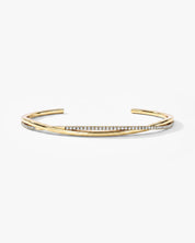 Twisted Gemstone Open Cuff