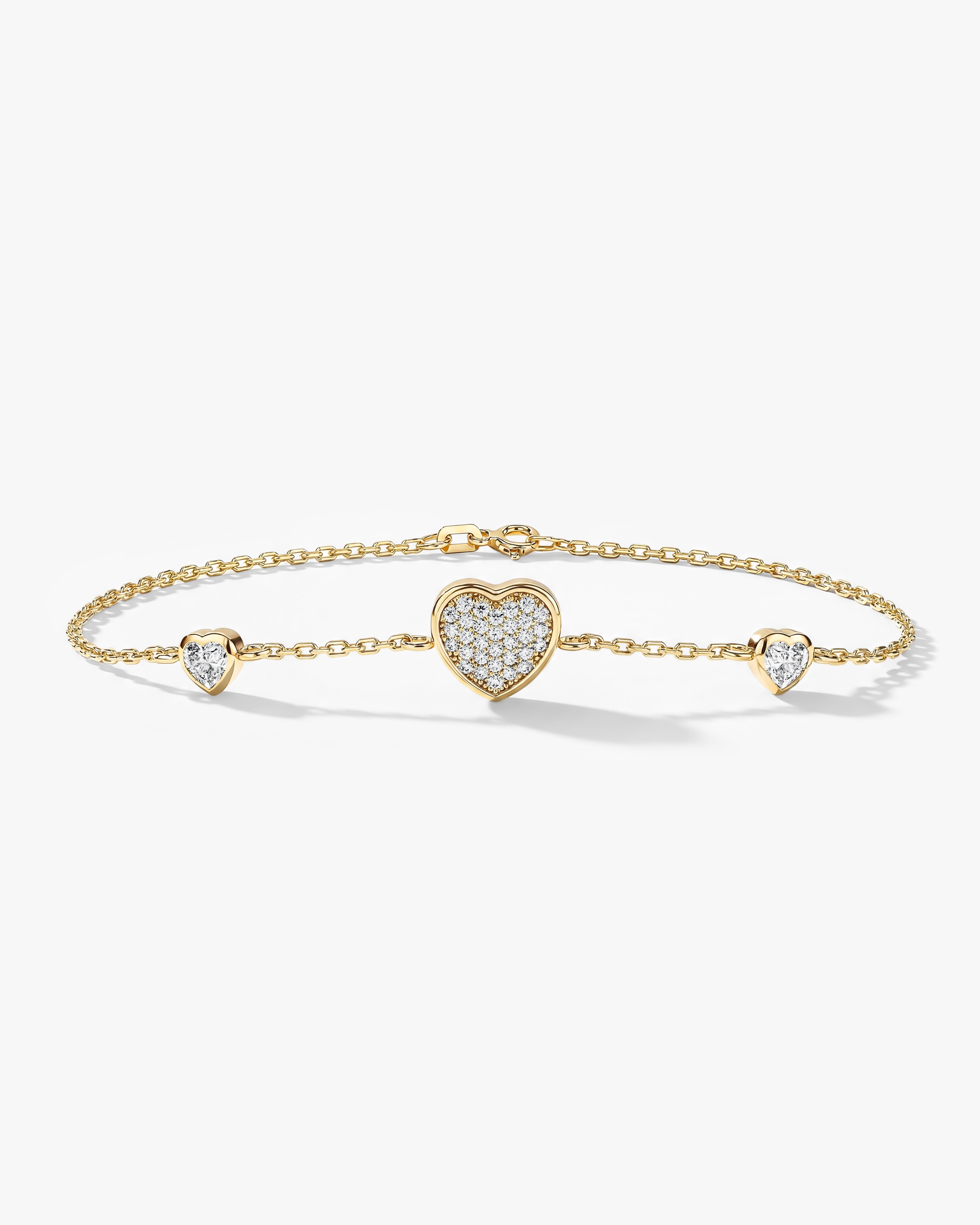 Triple Sparkle Heart Bracelet