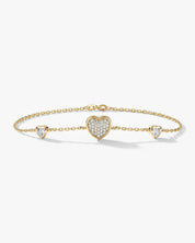 Triple Sparkle Heart Bracelet