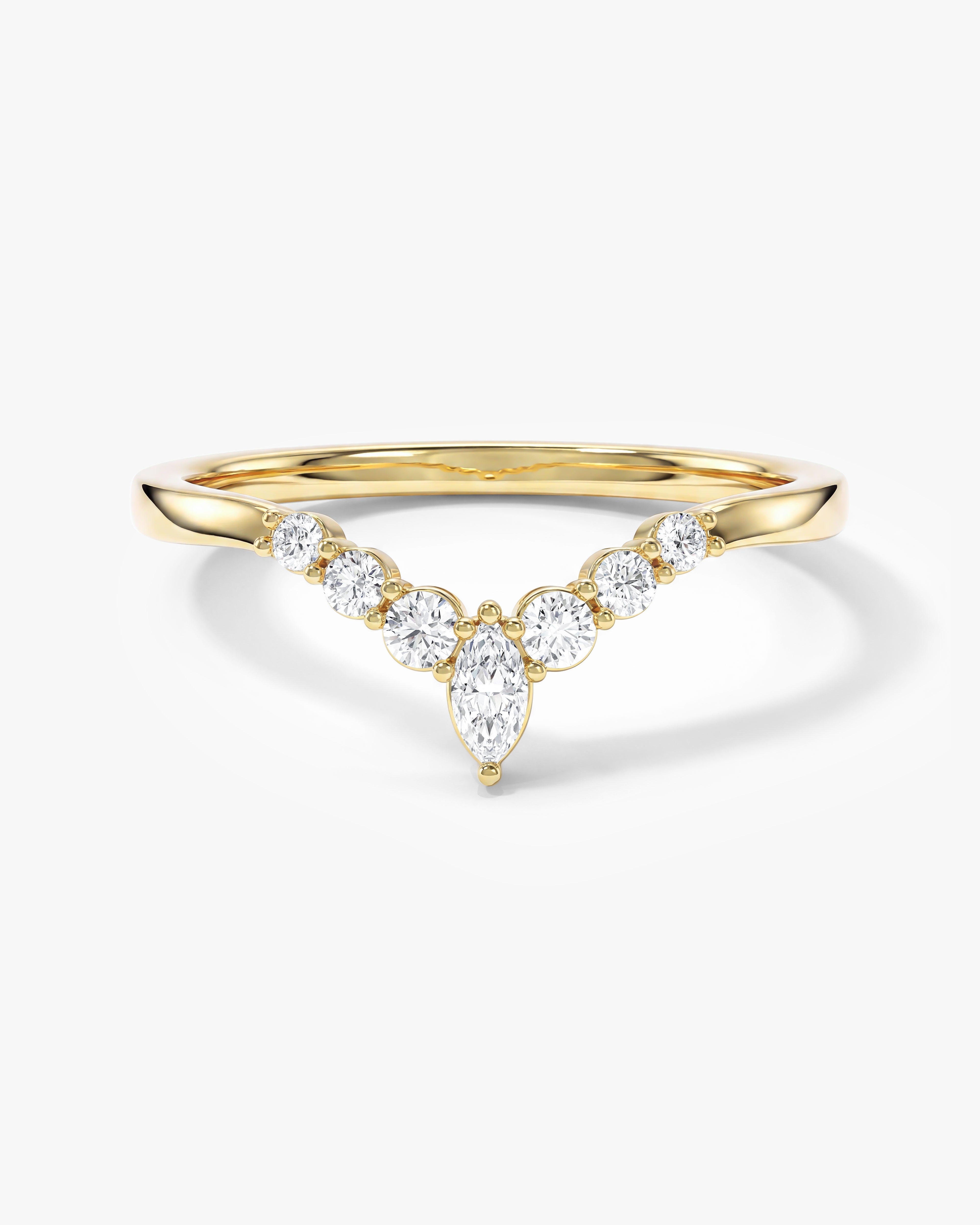 Vintage Marquise Tipped Wedding Band