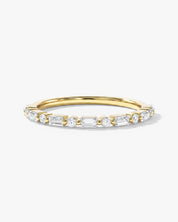 Alternating Round and Baguette Wedding Band
