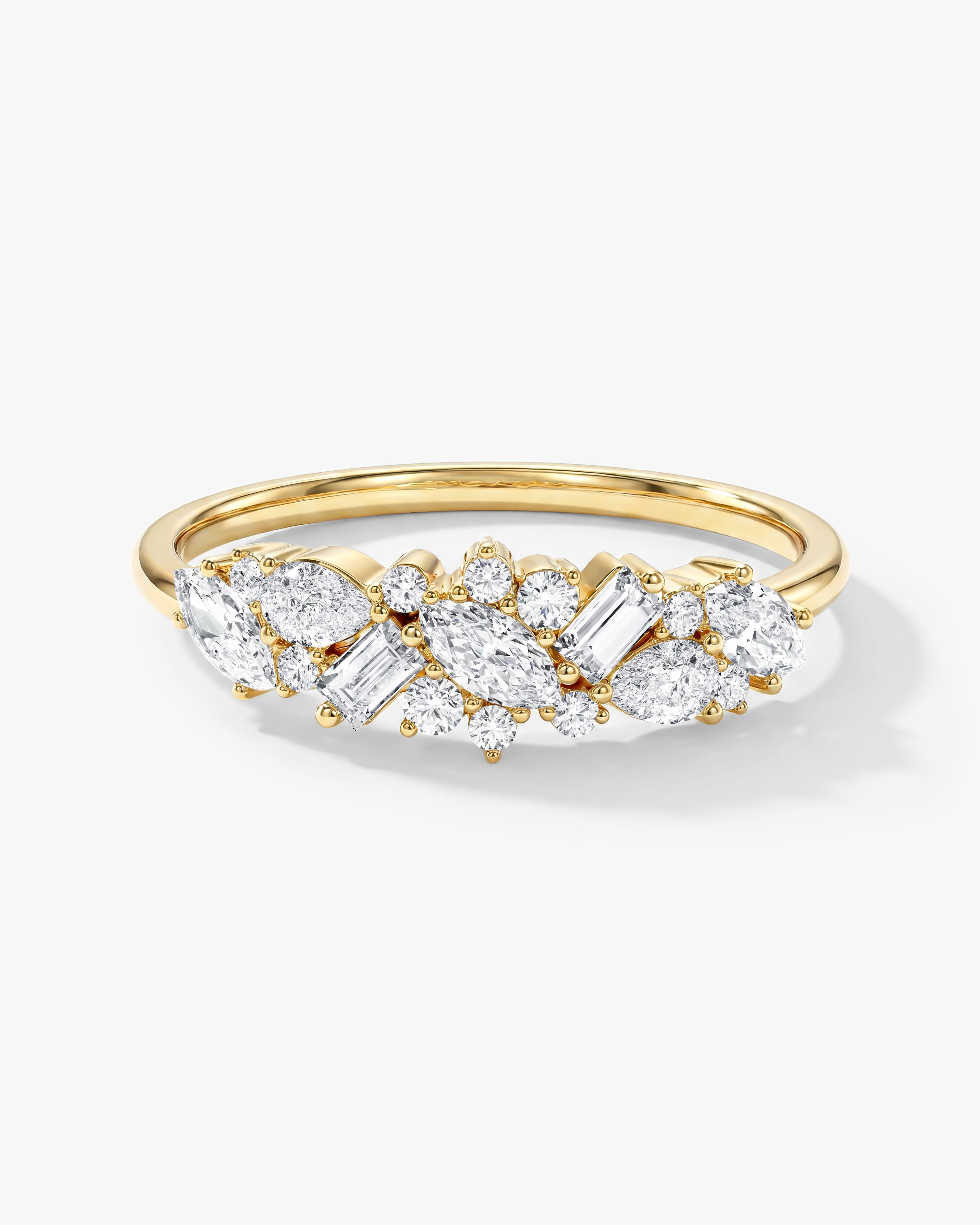 Vintage Bold Cluster Wedding Band