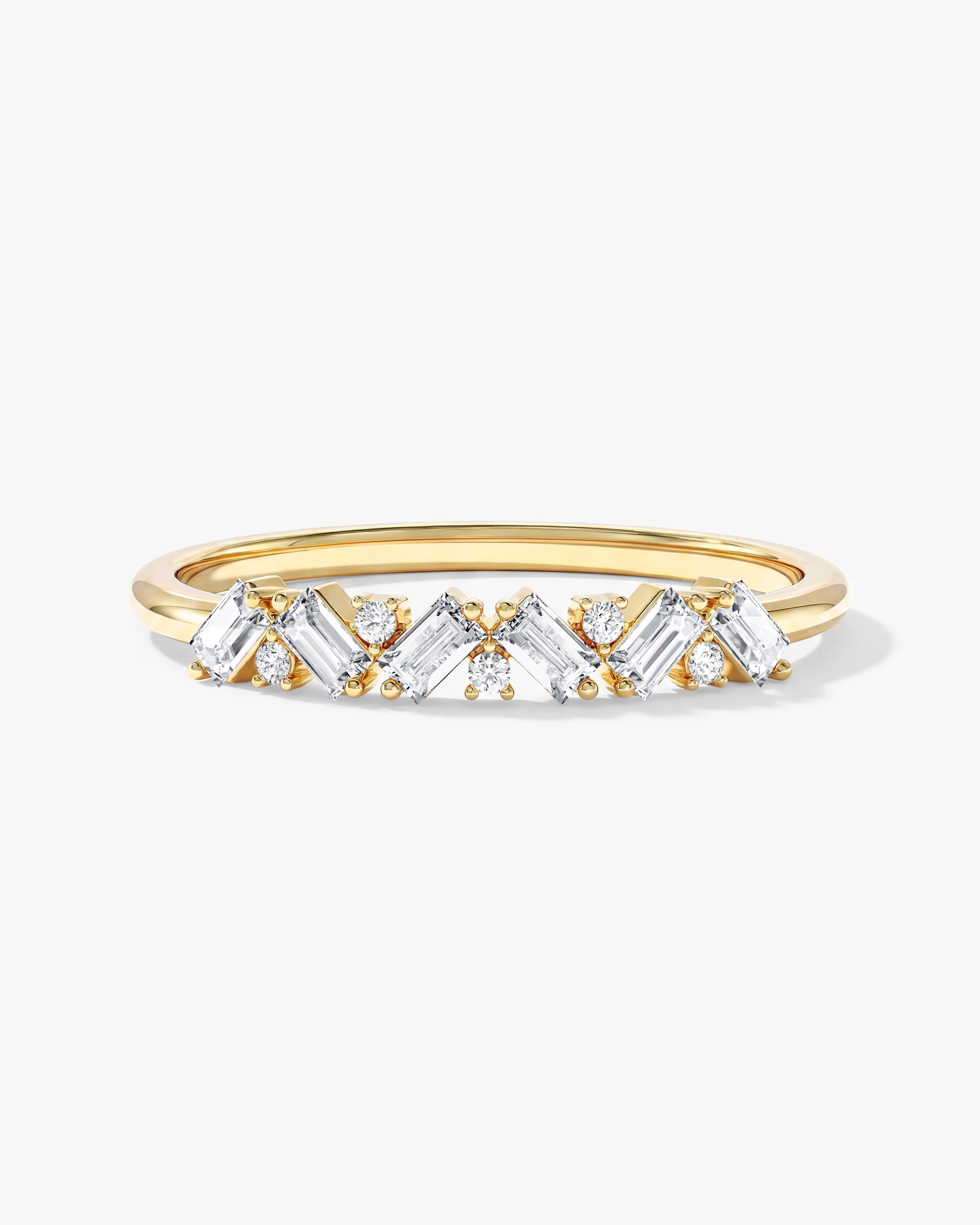 Petite Baguette Cluster Wedding Band