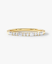 Baguette and Double Round Wedding Band