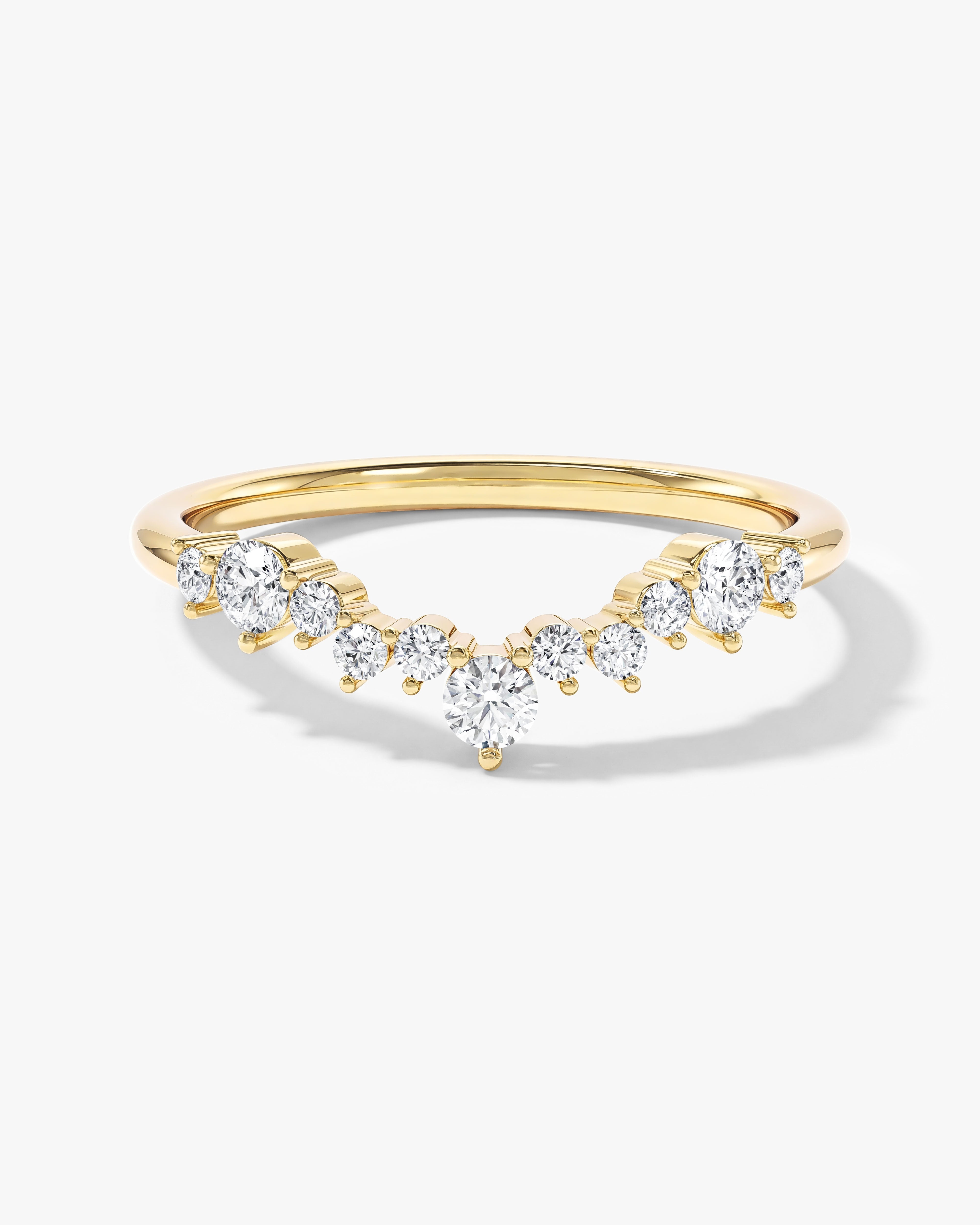 Chevron Nesting Wedding Band (0.30 CT TW)