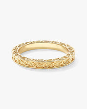 Leaf Filigree Wedding Band