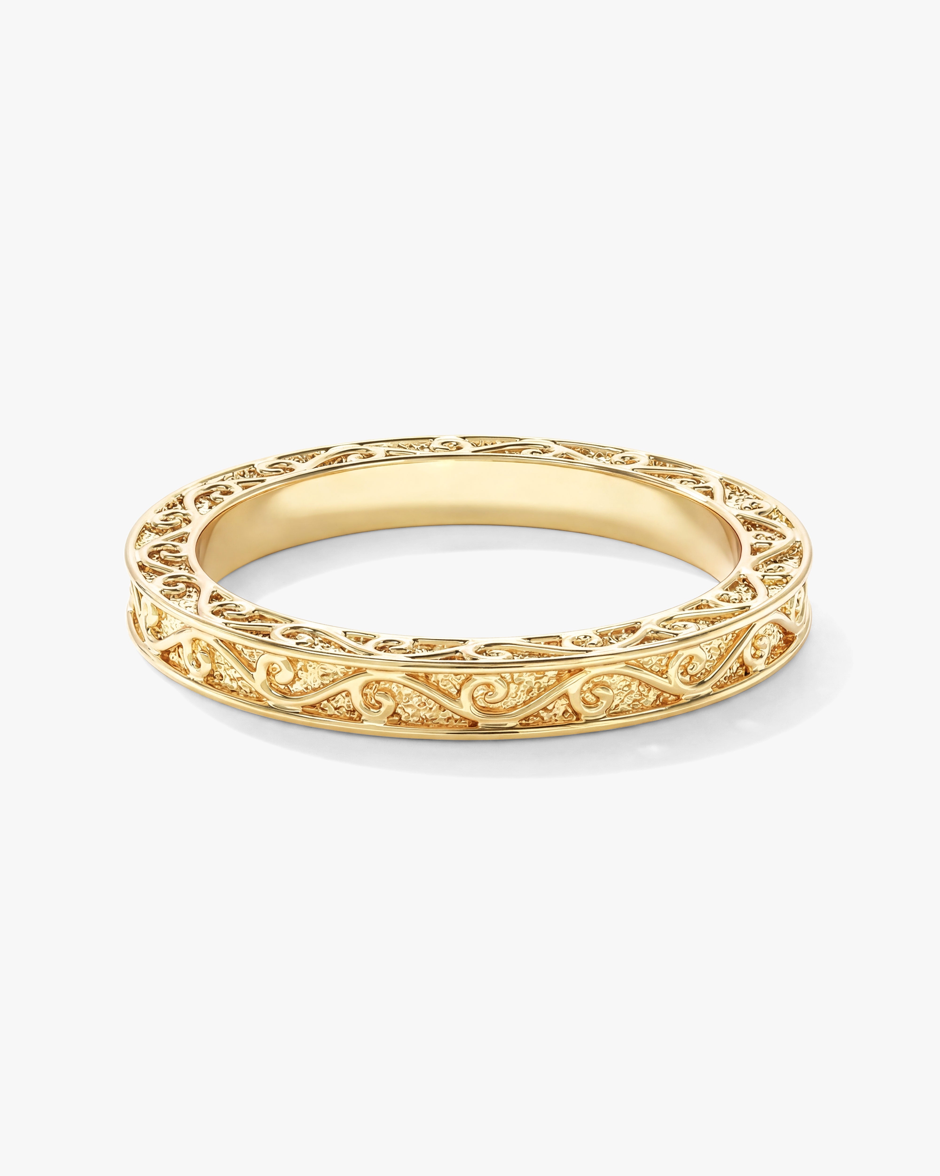 Leaf Filigree Wedding Band