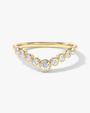 Bezel Curved Wedding Band (0.25 CT TW)