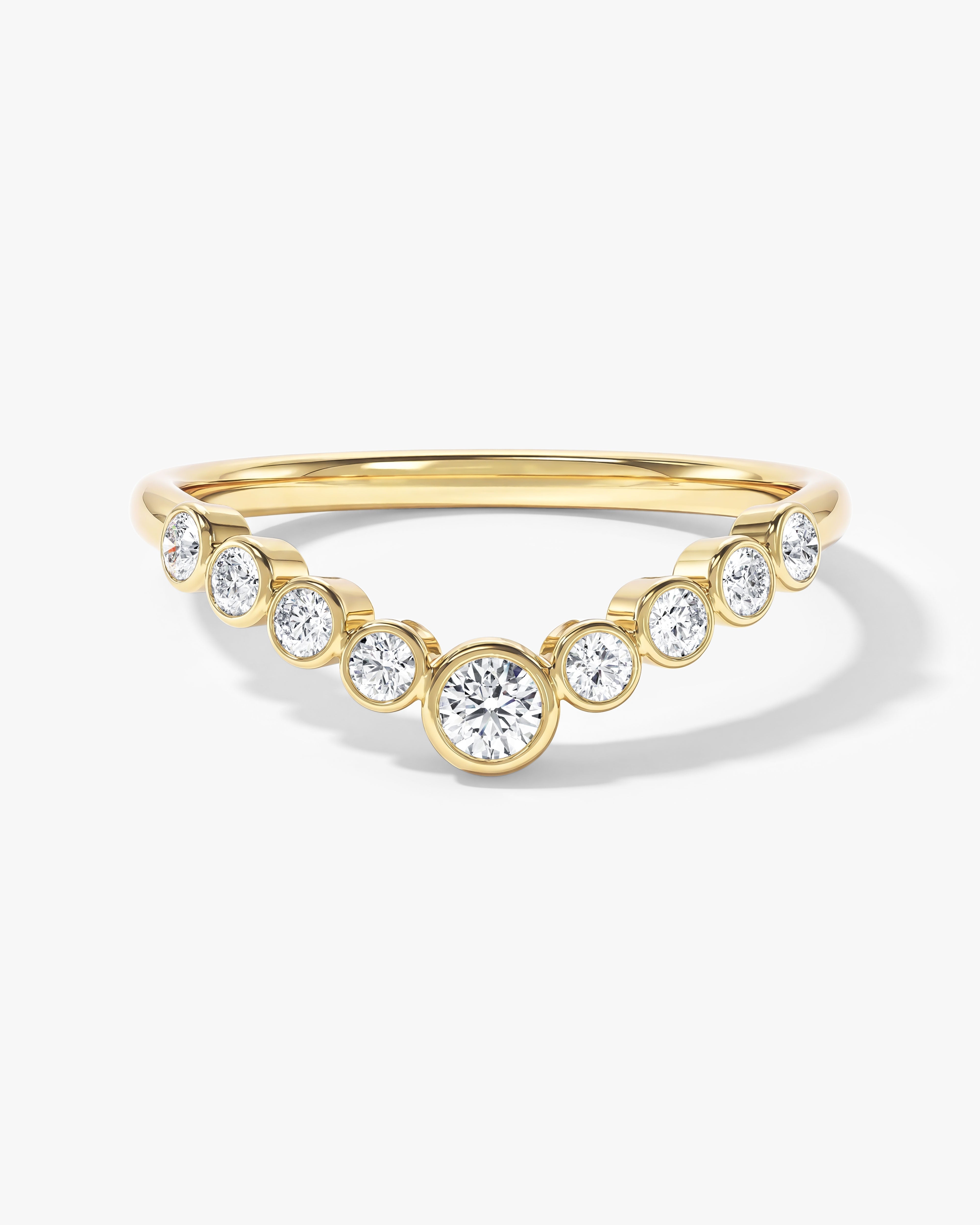 Bezel Curved Wedding Band (0.25 CT TW)